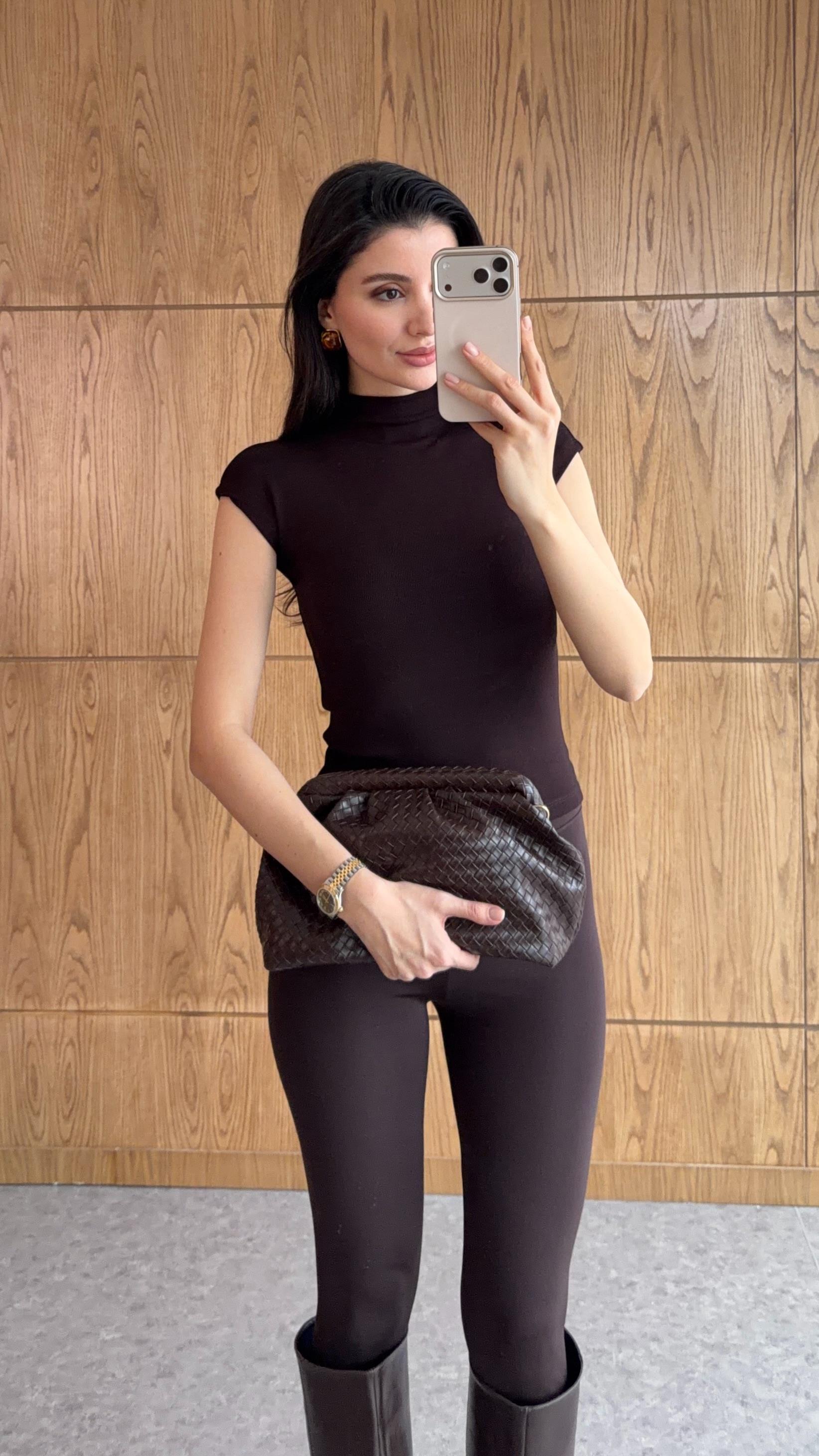 Çelik Örme T Kol Kahve Basic