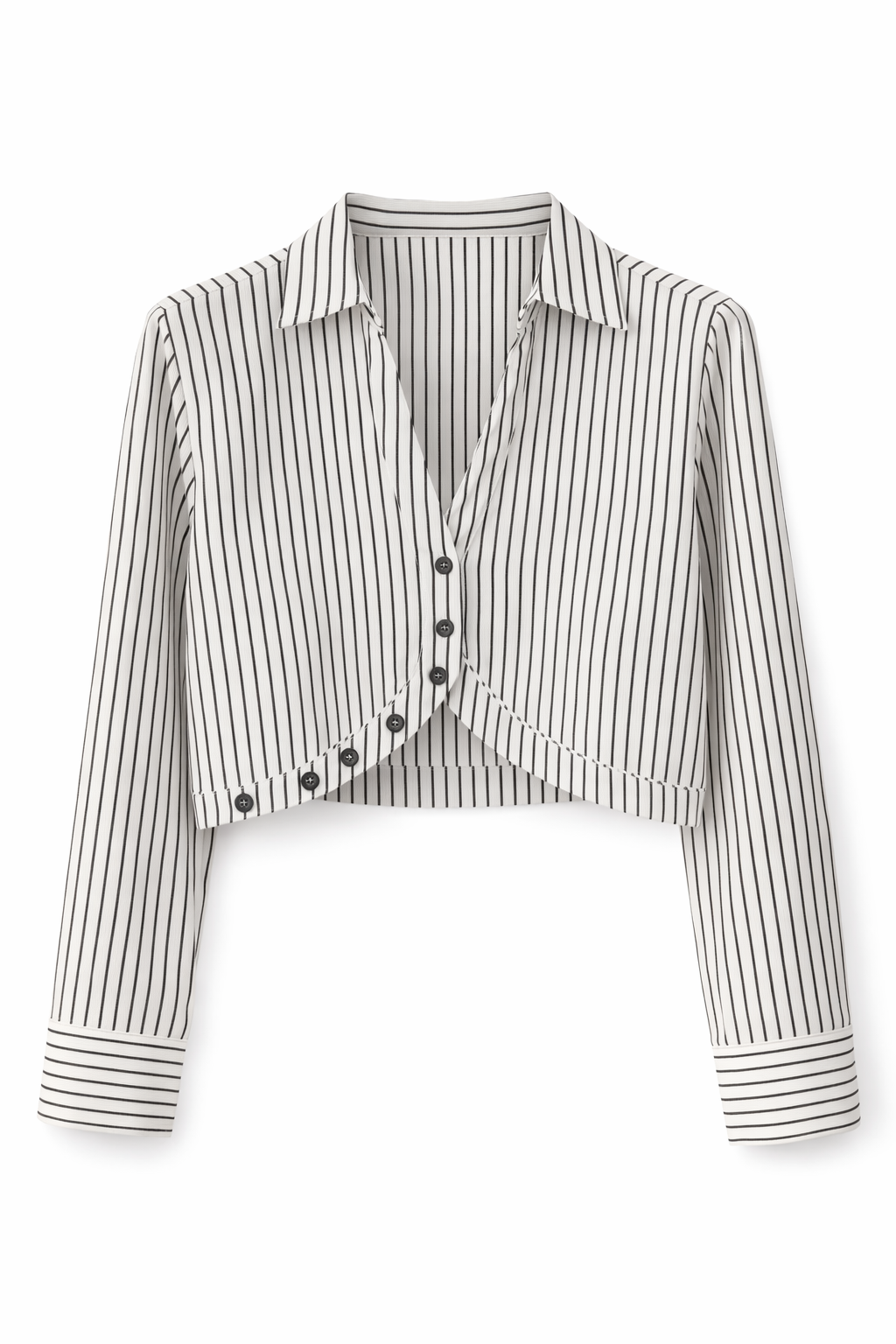 Çizgili Crop Gömlek