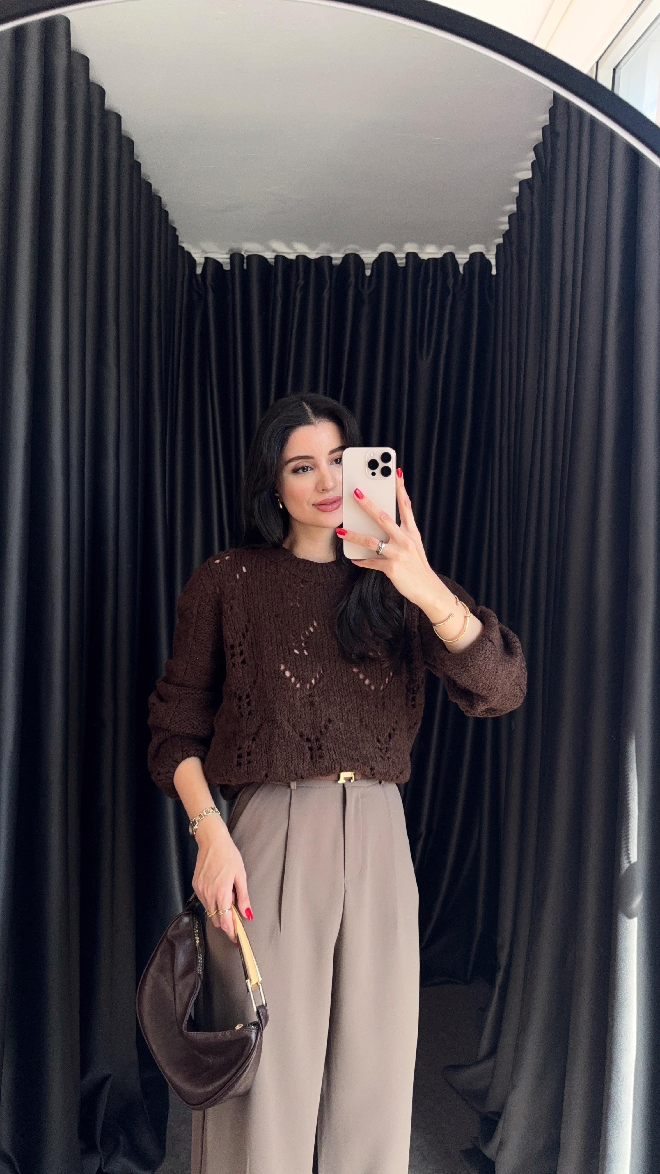 Delikli Acı Kahve Kazak