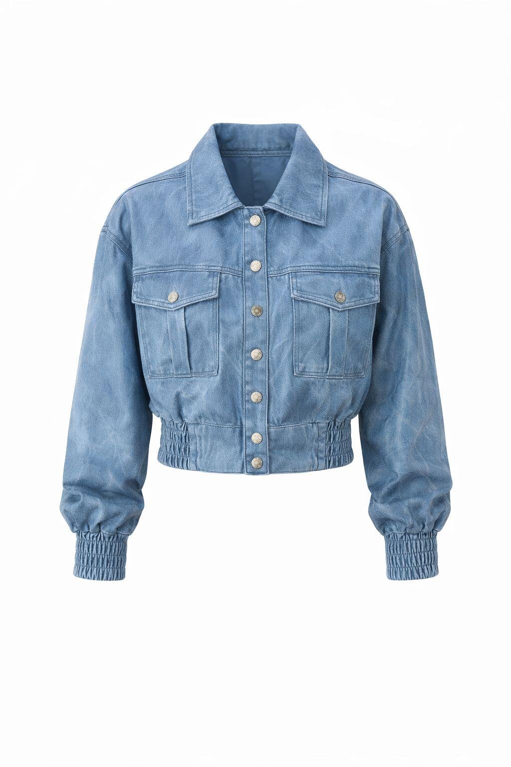 Denim Görünümlü Deri Ceket