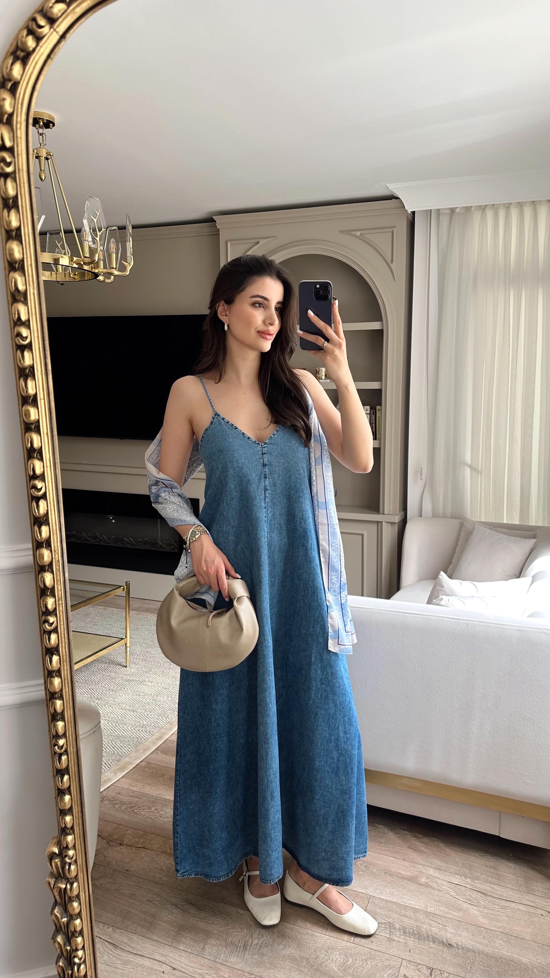Denim Tencel Elbise