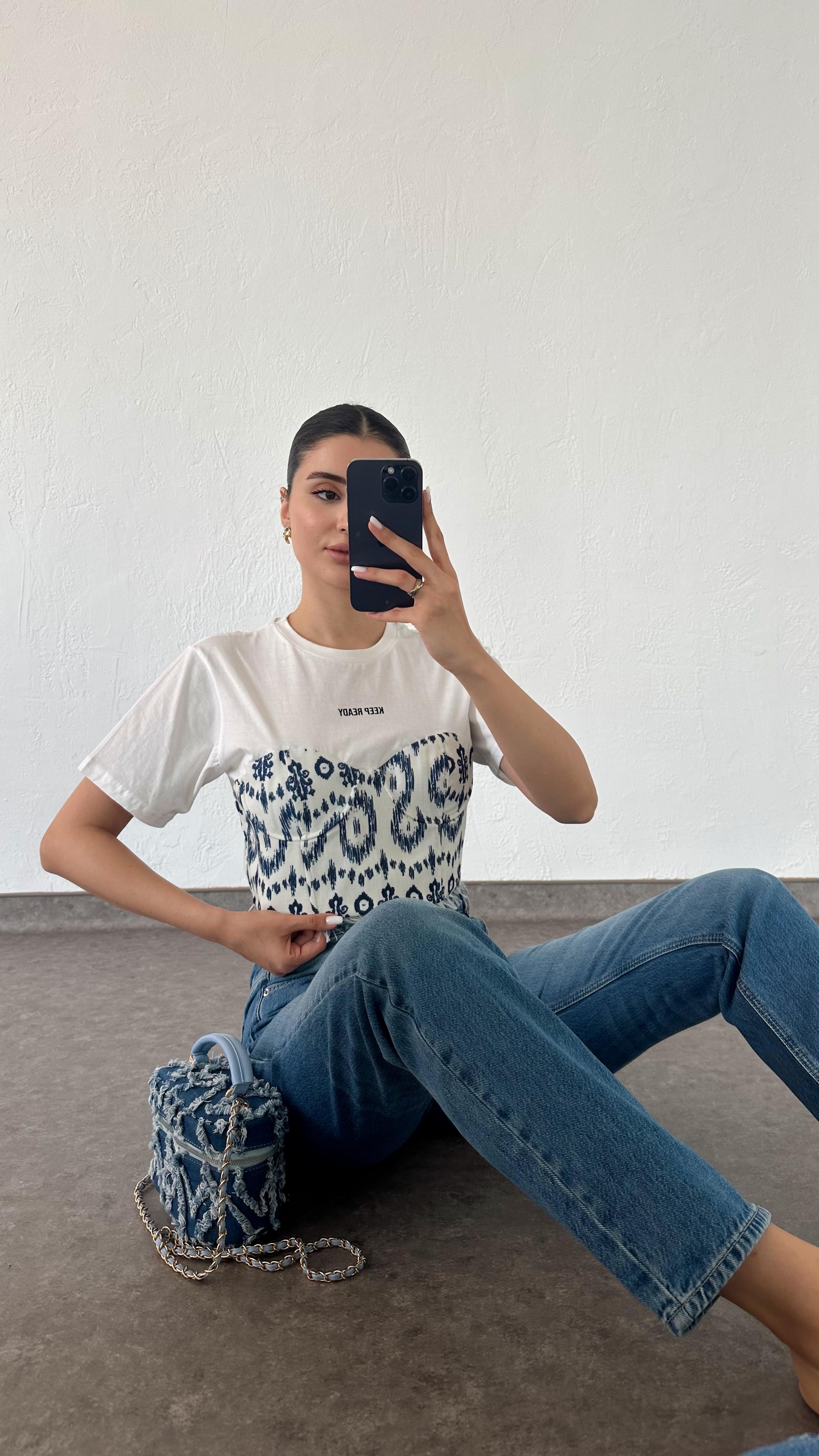 Droplu Motto Detaylı Bluz