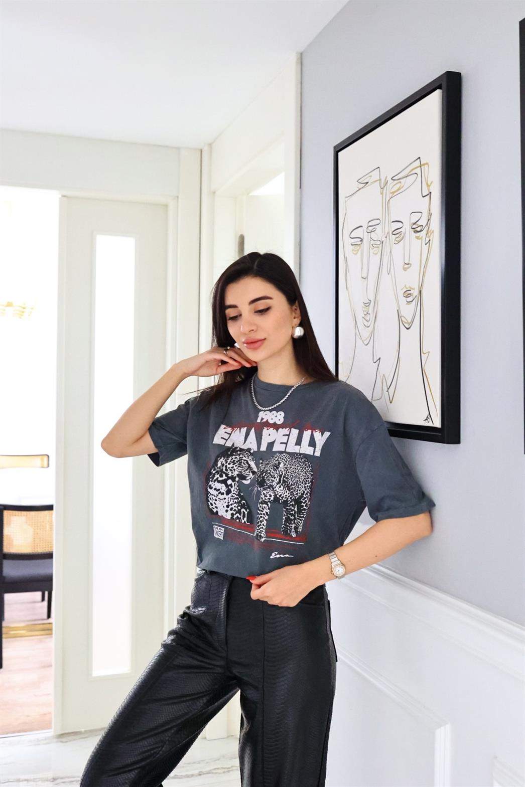 Ena Pelly Yıkamalı Tshirt