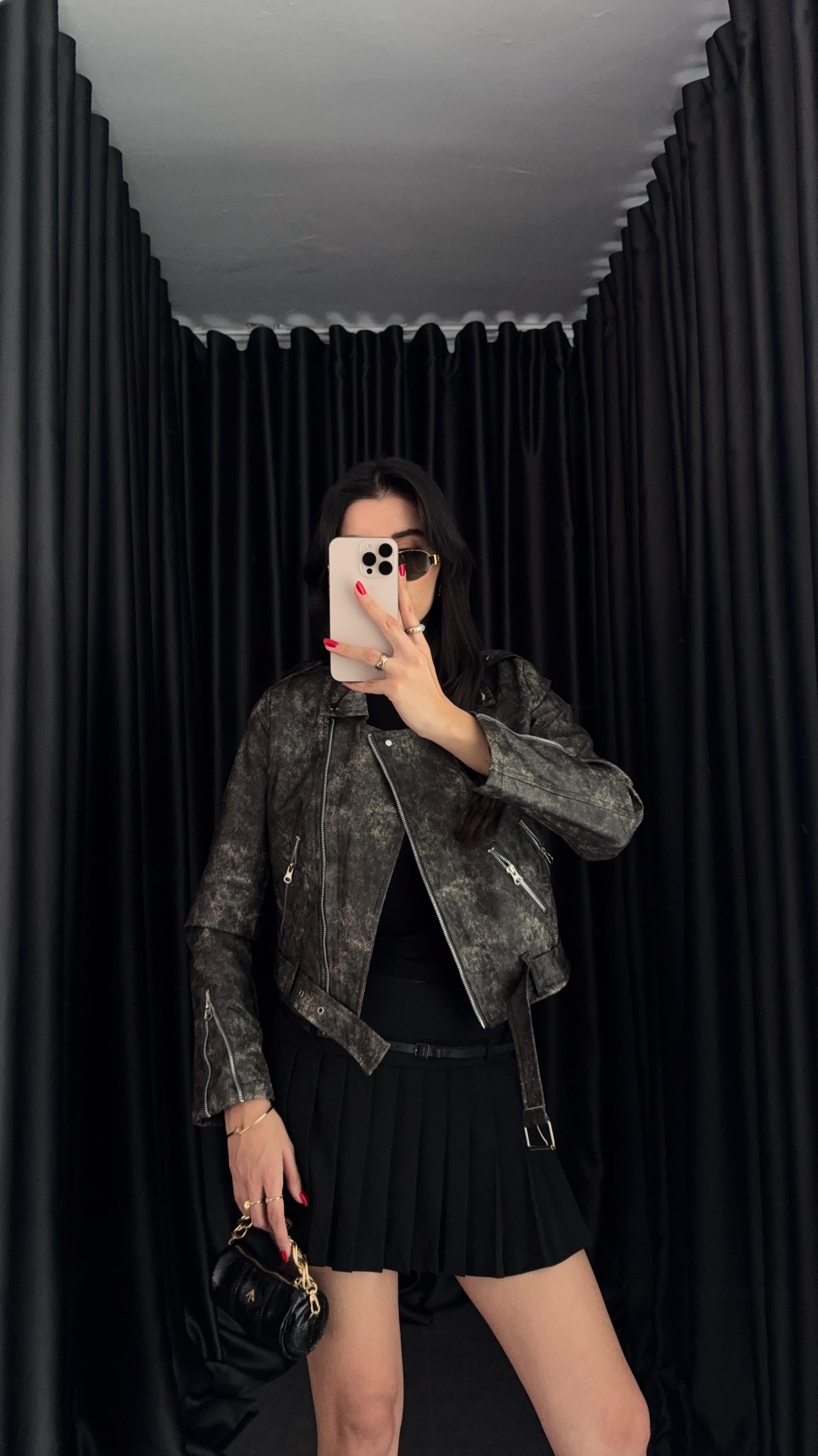 Eskitmeli Deri Ceket