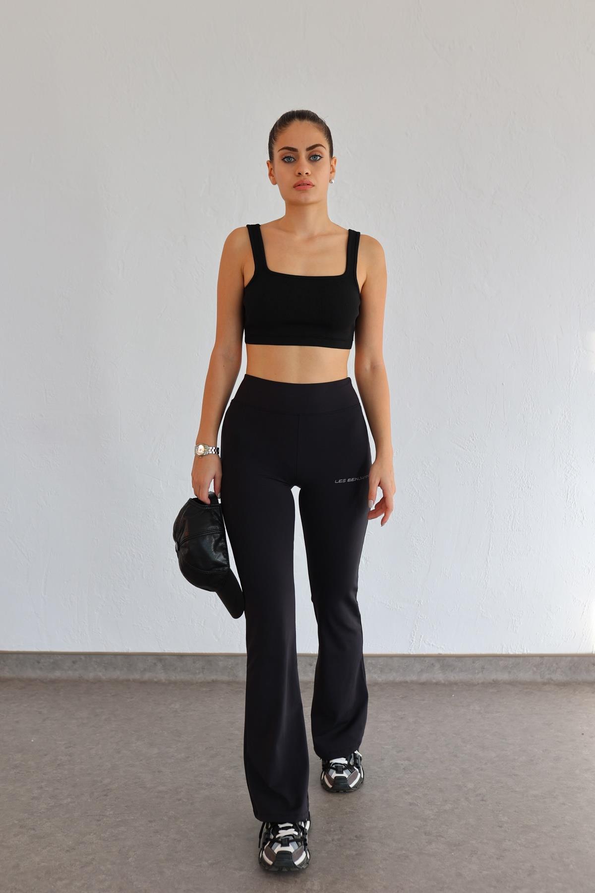 Flare Kesim Siyah Model Tayt