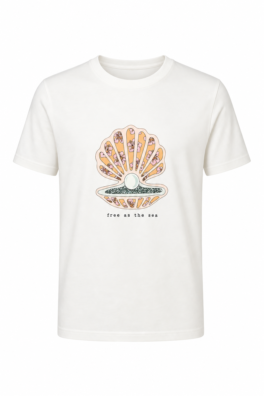 Free as the Sea Beyaz Tshirt