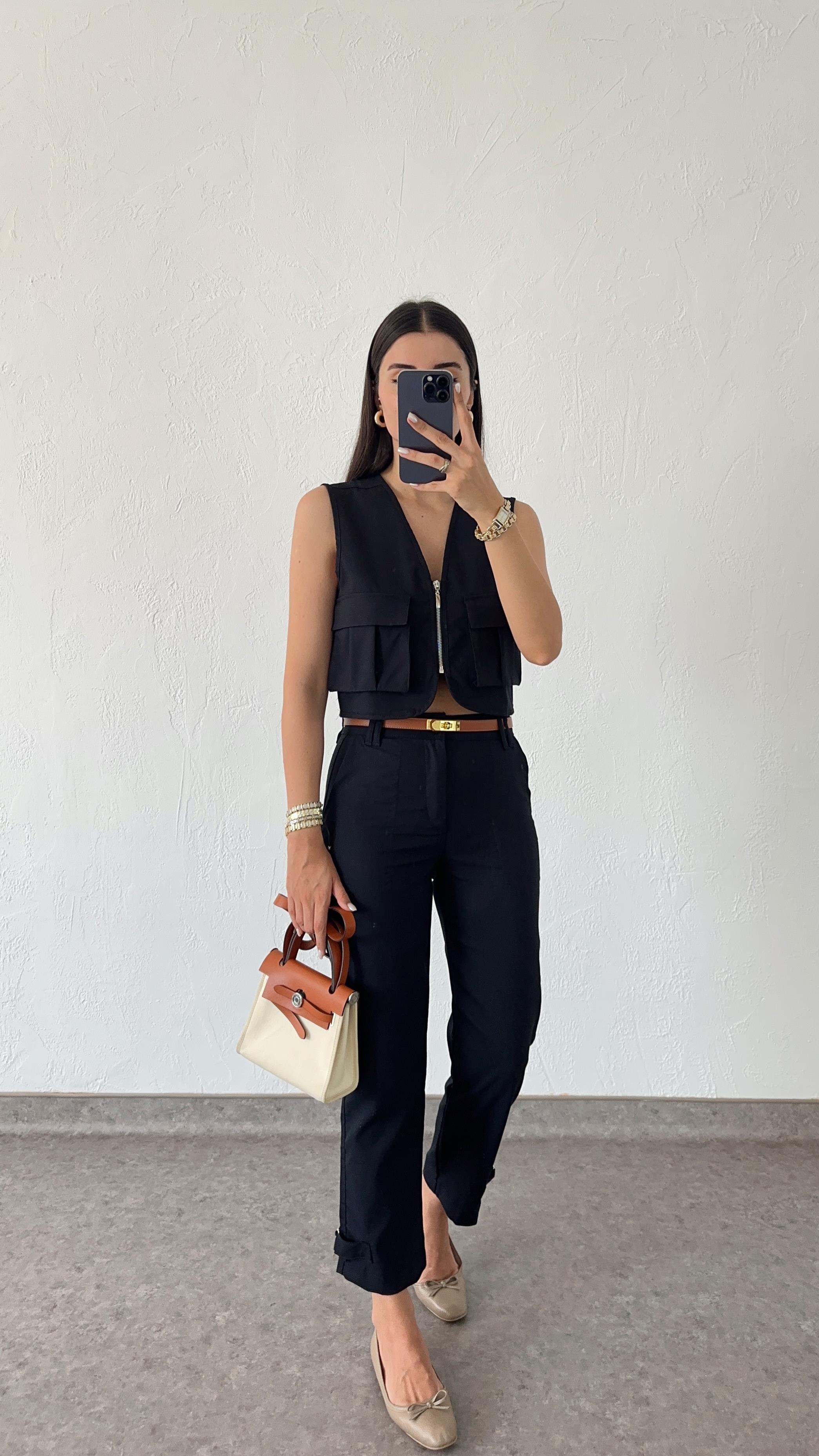 Gabardin Lacivert İkili Takım