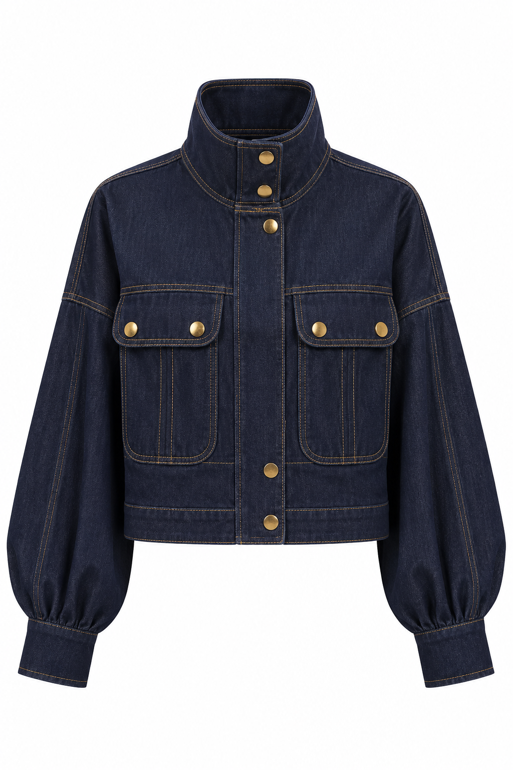 Gold Düğmeli Denim Ceket