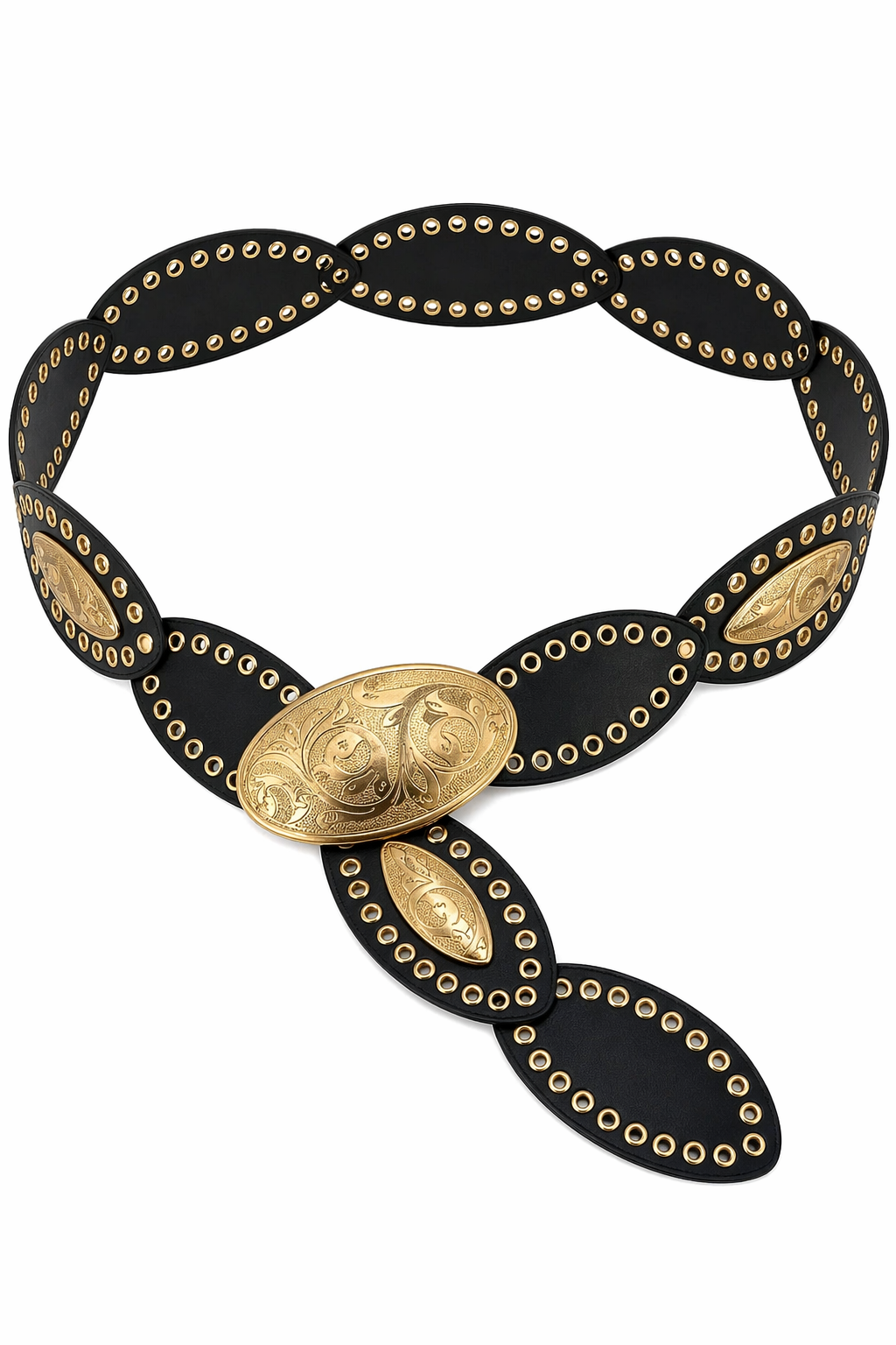 Gold Plaka Siyah Kemer