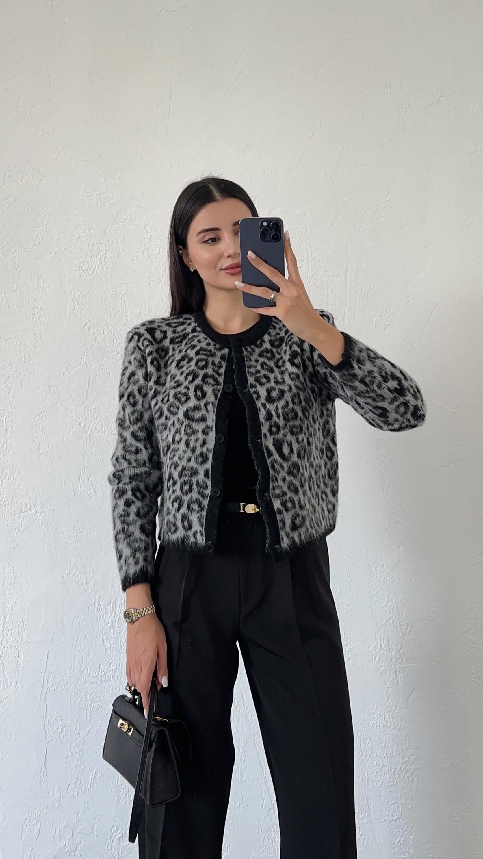 Gri Sakallı Leopar Hırka