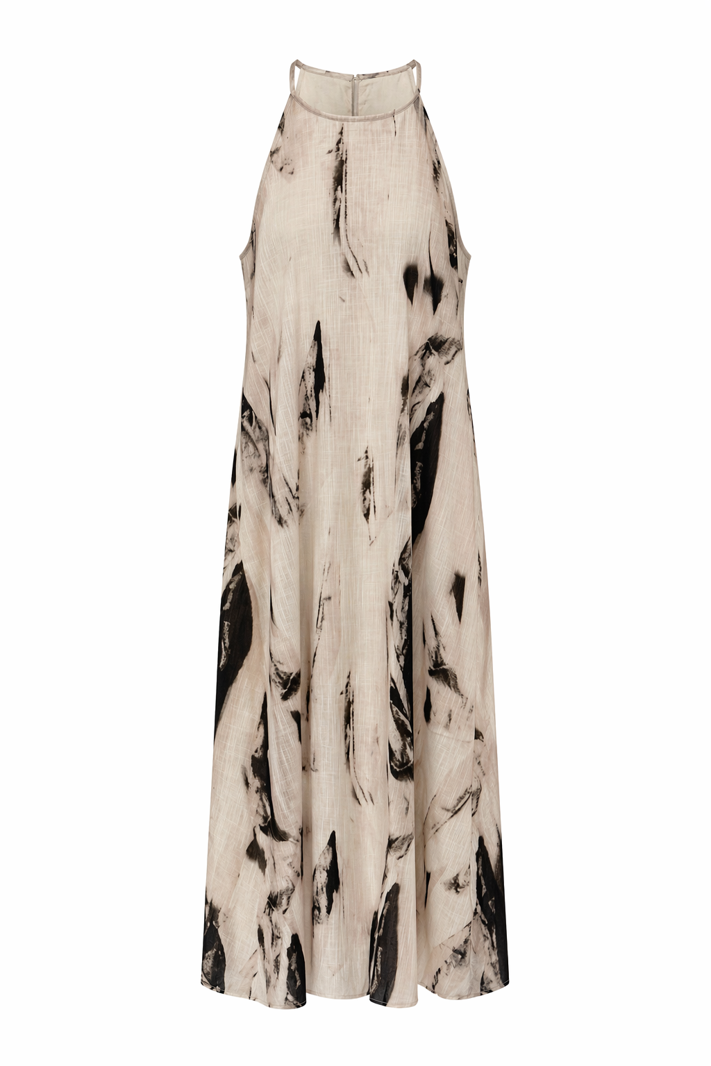 Halter Yaka Desenli Elbise