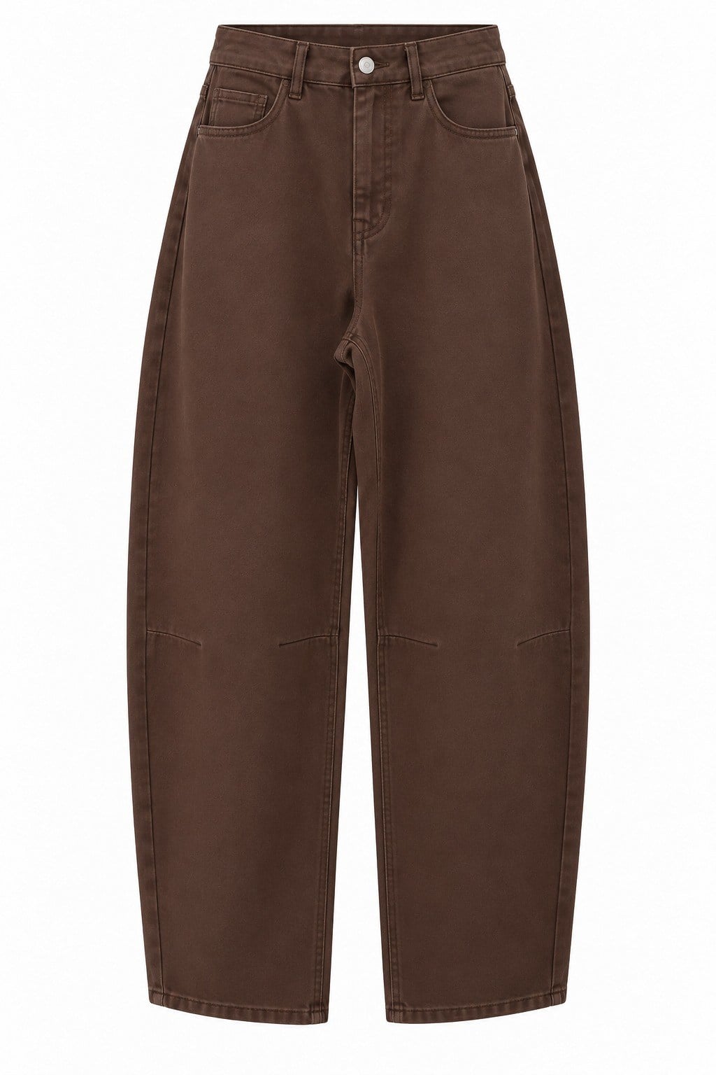 Kahverengi Soft Barrel Denim Pantolon