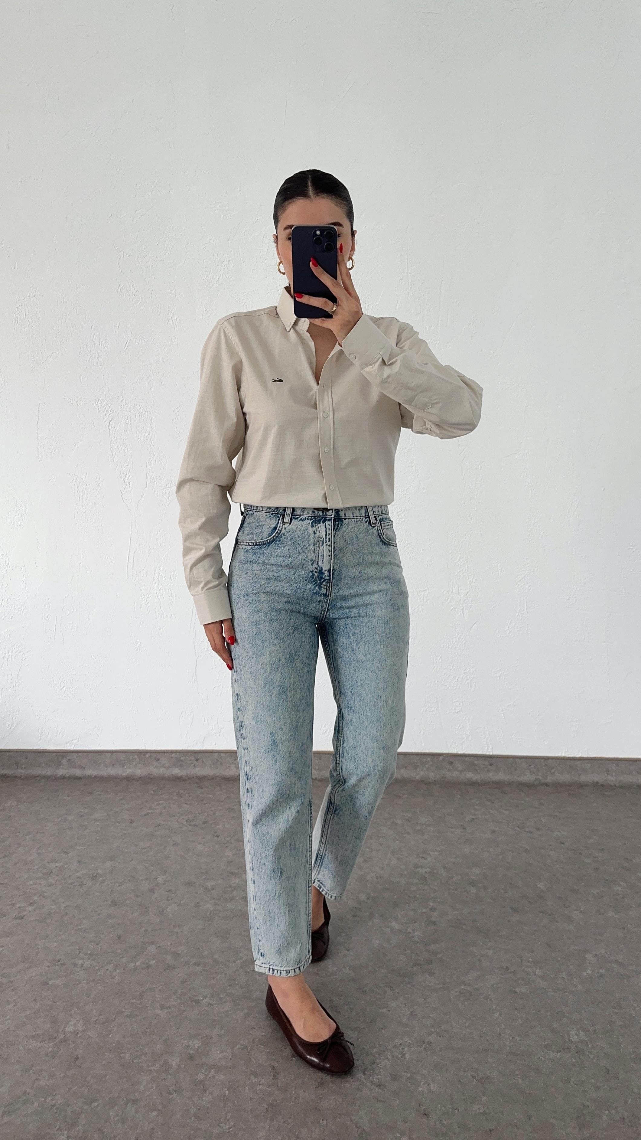 Kar Yıkamalı Momfit Jean