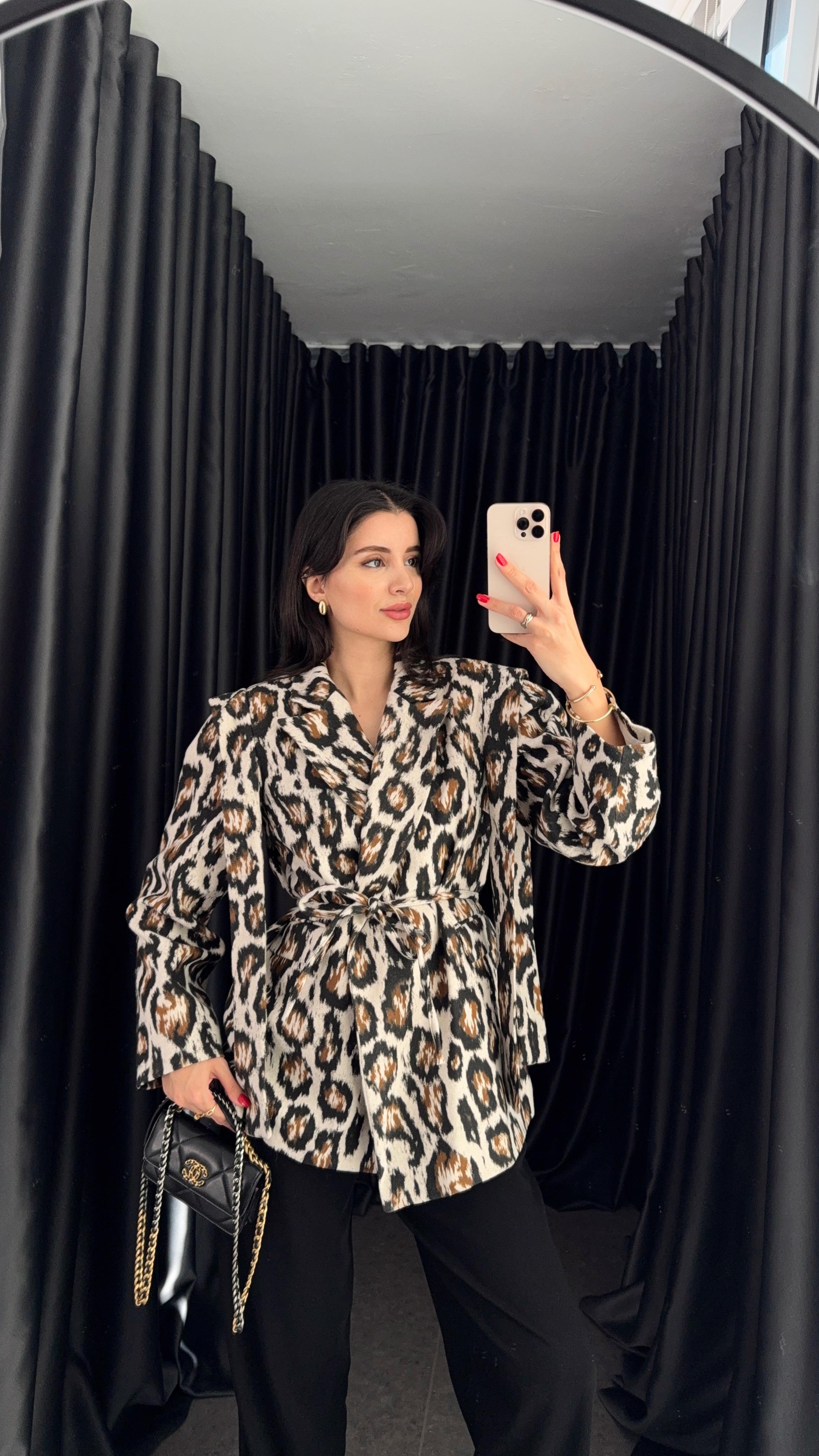 Kaşe Leopar Ceket