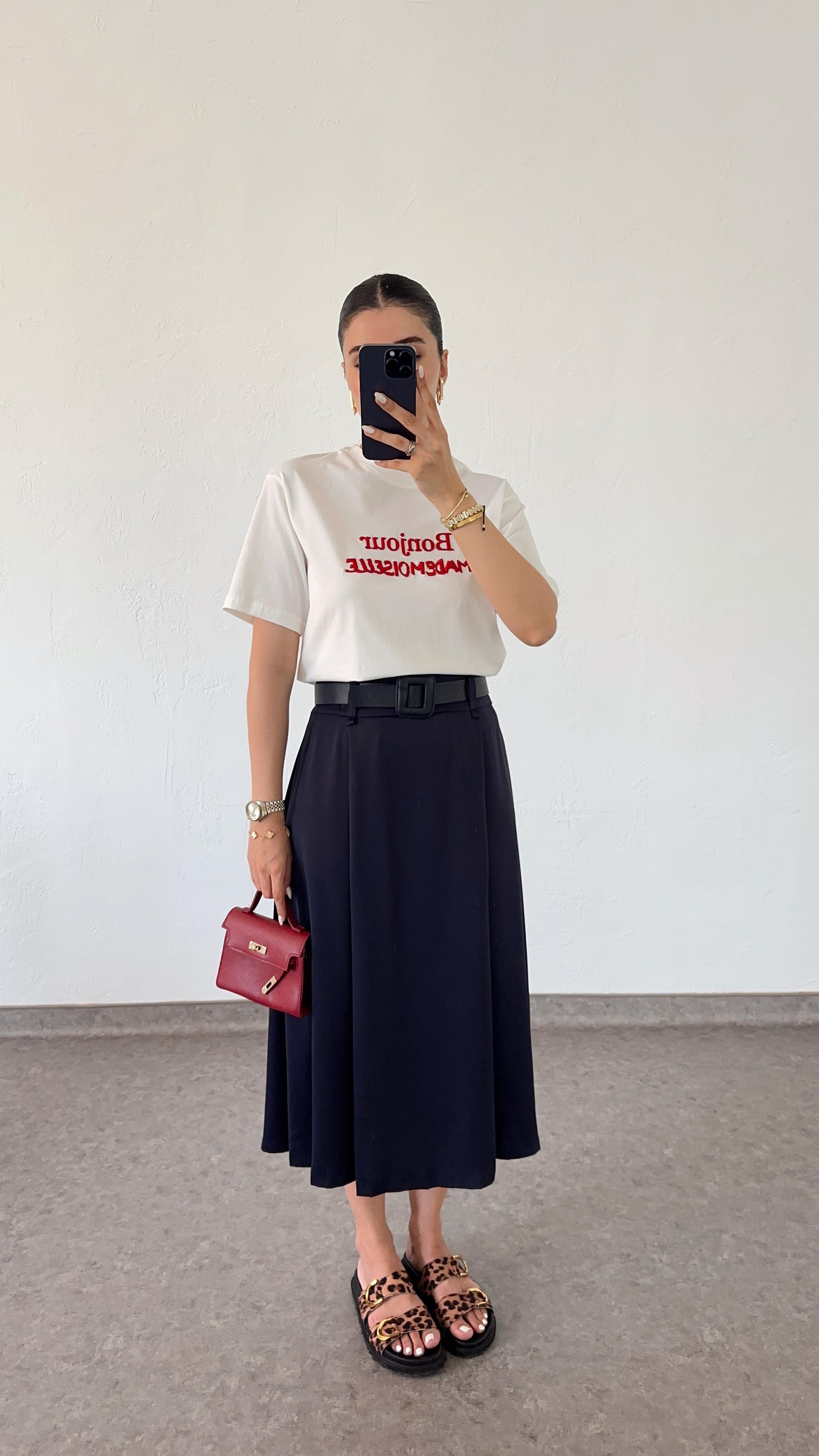 Kemerli Lacivert Saten Etek