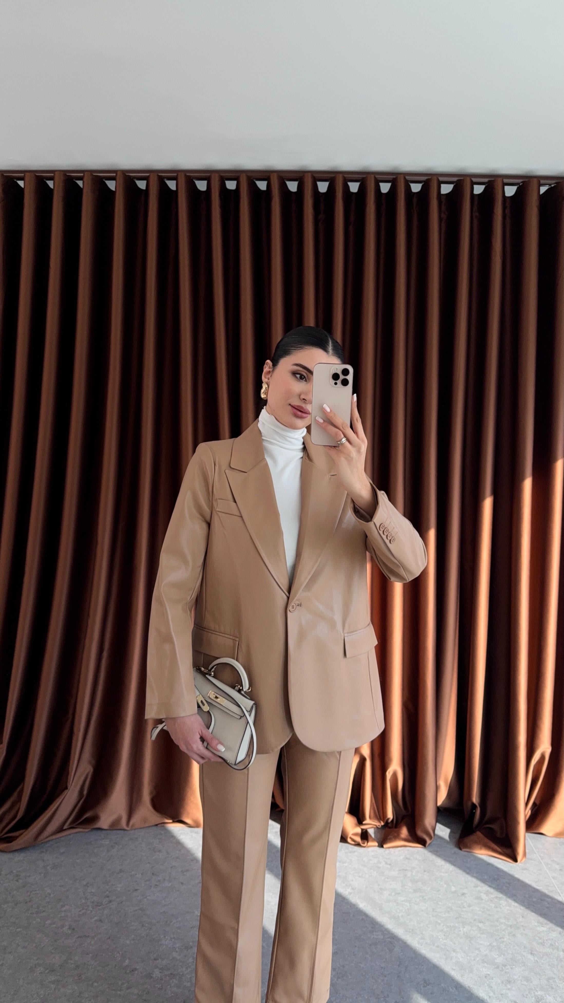 Krem Deri Blazer