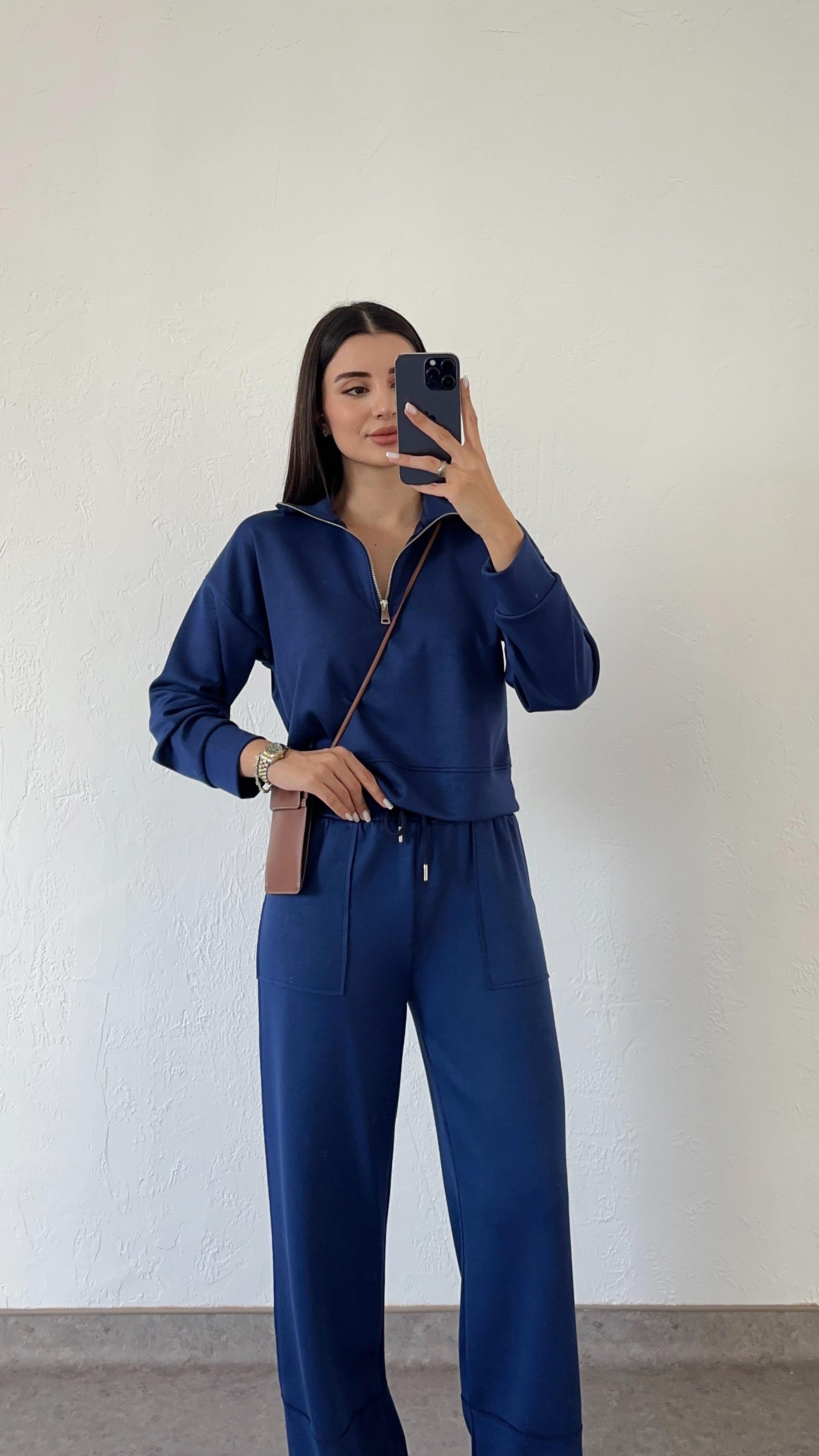 Lacivert Modal Sweat