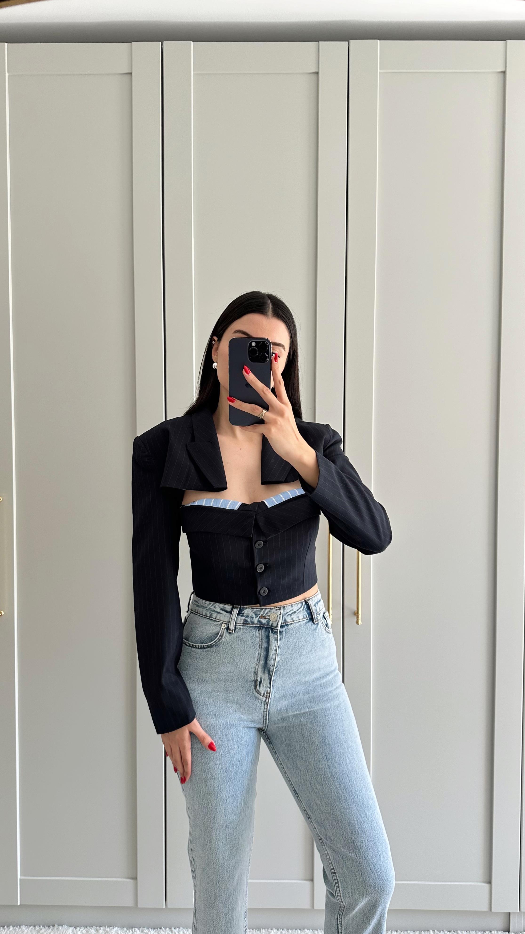 Lacivert Tasarım Ceket