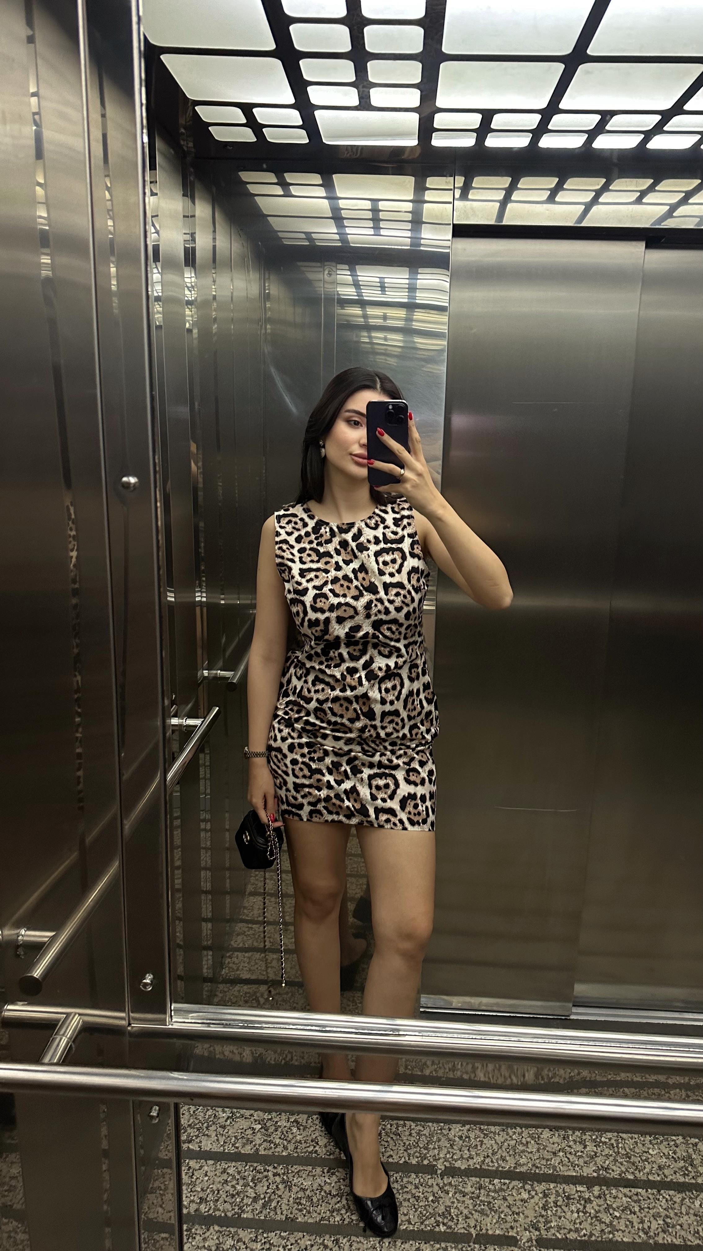 Leoparlı Elbise