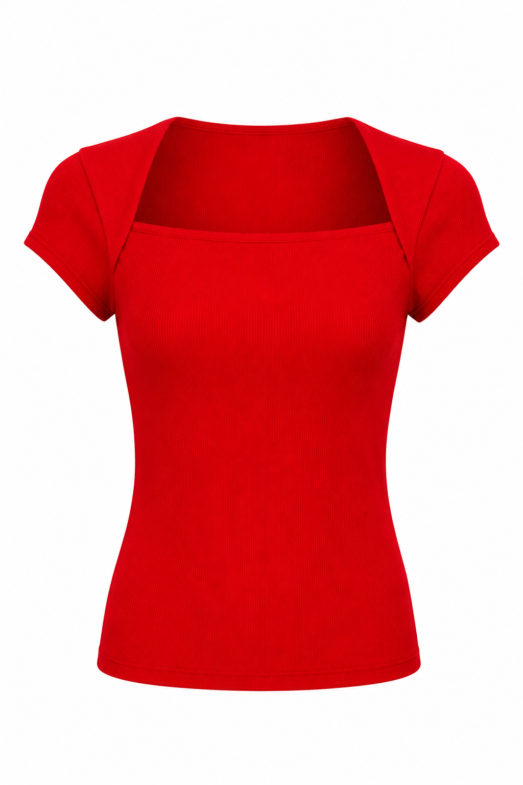 Likralı Kaşkorse Kırmızı Basic Bluz