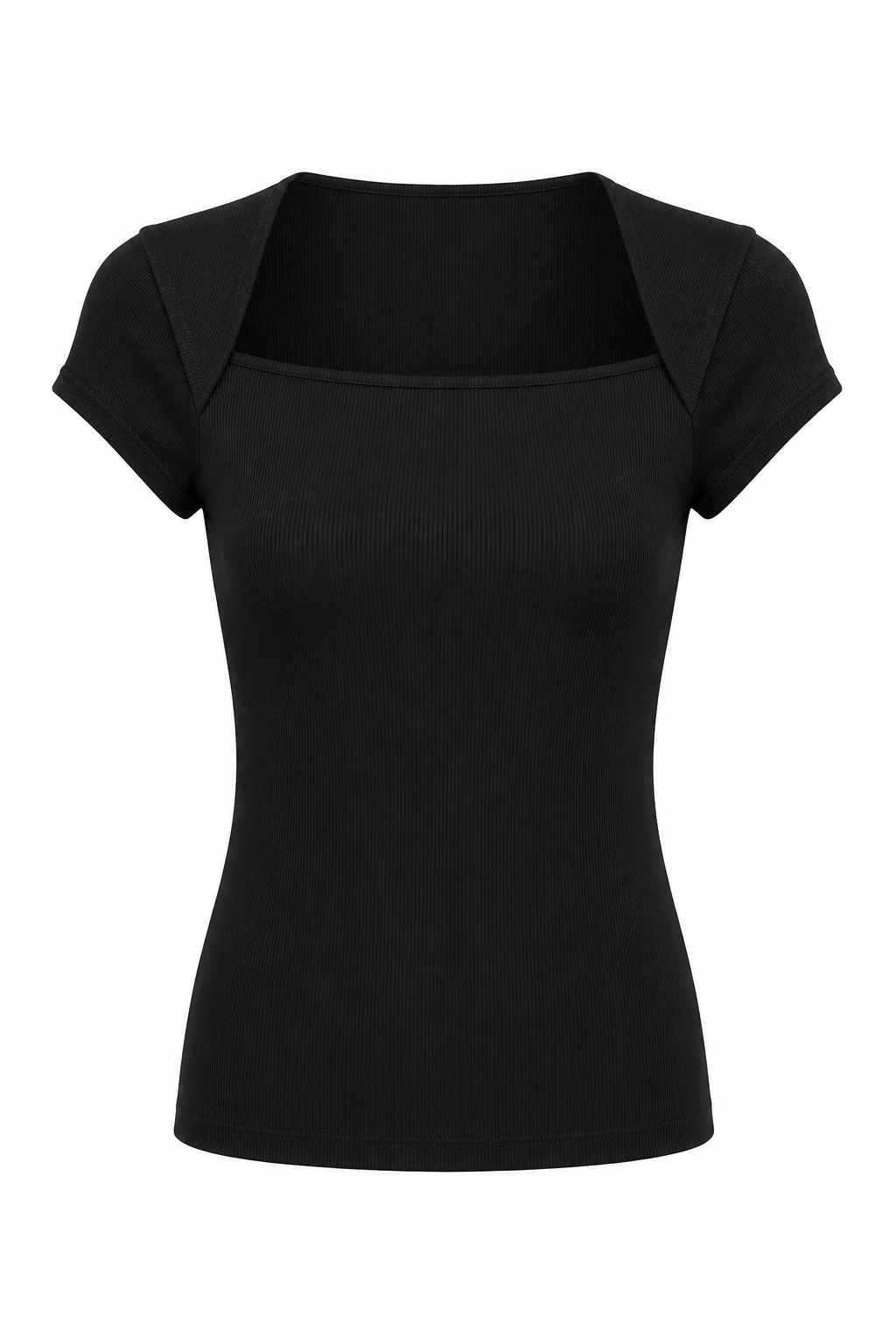 Likralı Kaşkorse Siyah Basic Bluz