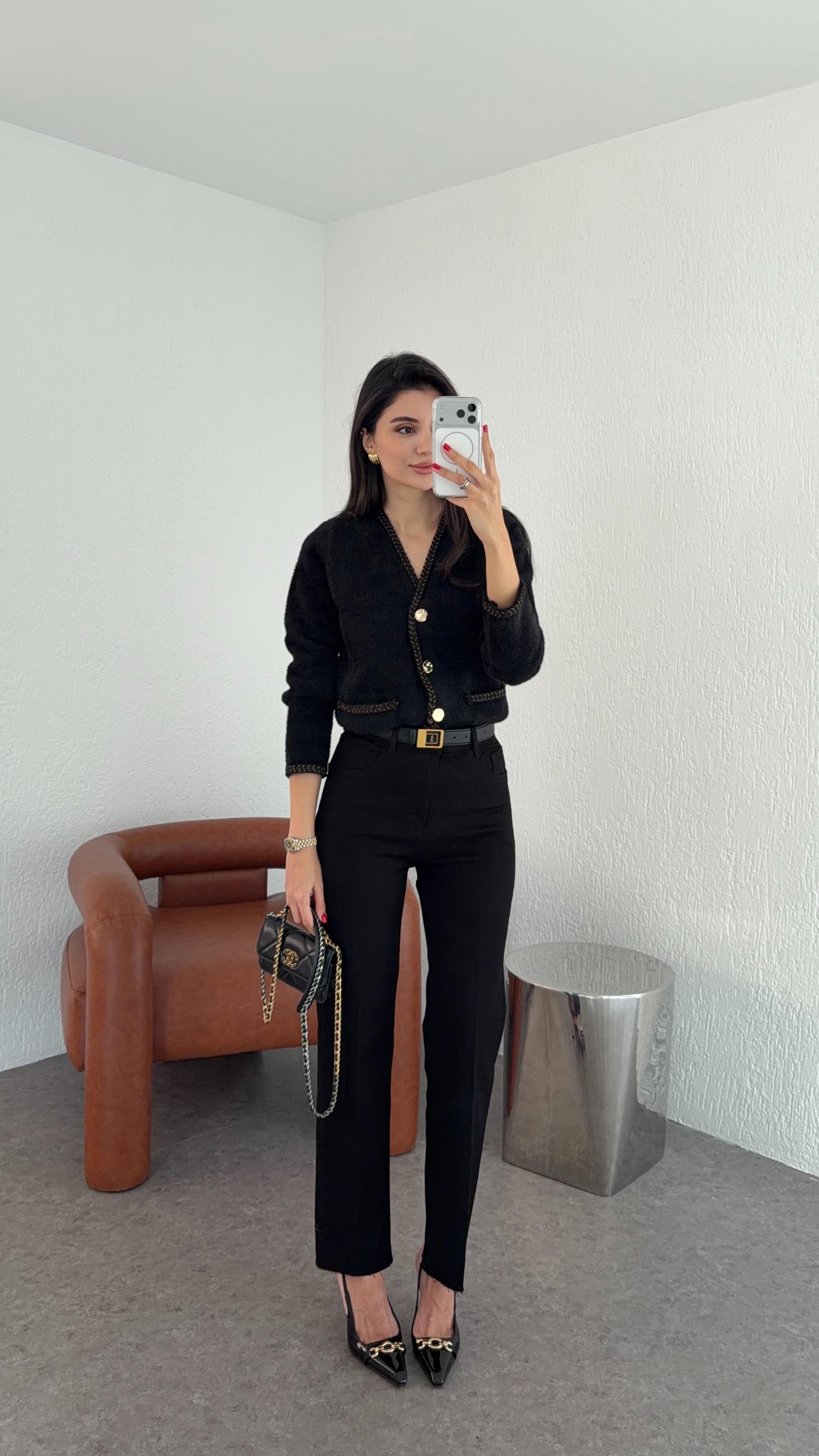 Likralı Siyah Momfit Jean