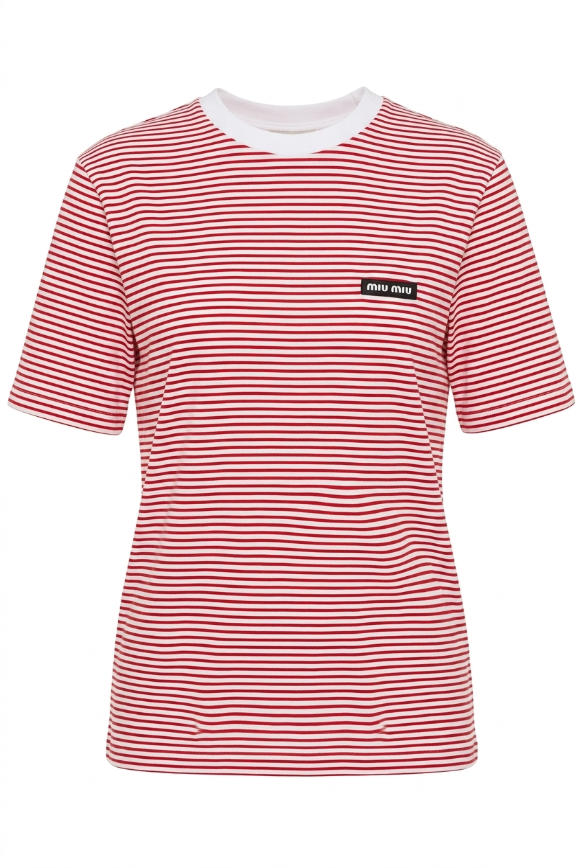 M Çizgili Kırmızı Tshirt