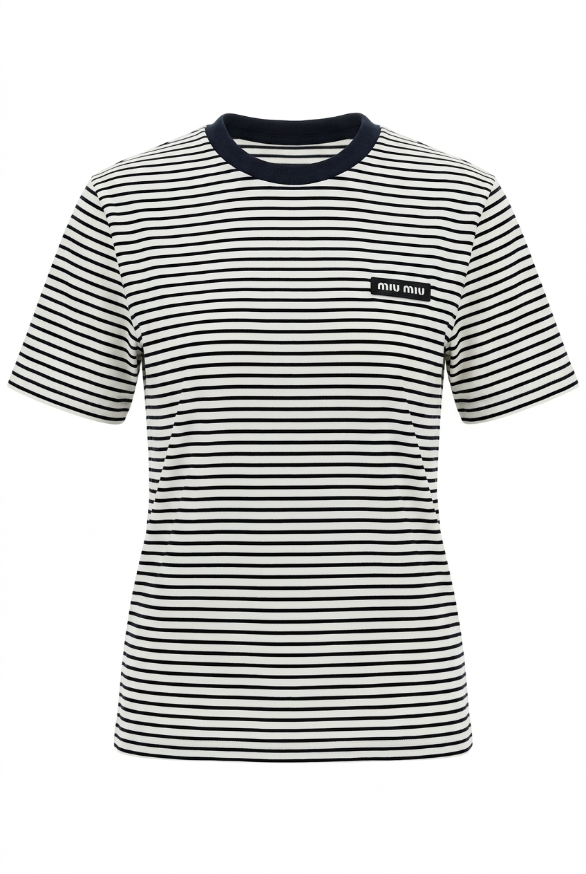 M Çizgili Lacivert Tshirt