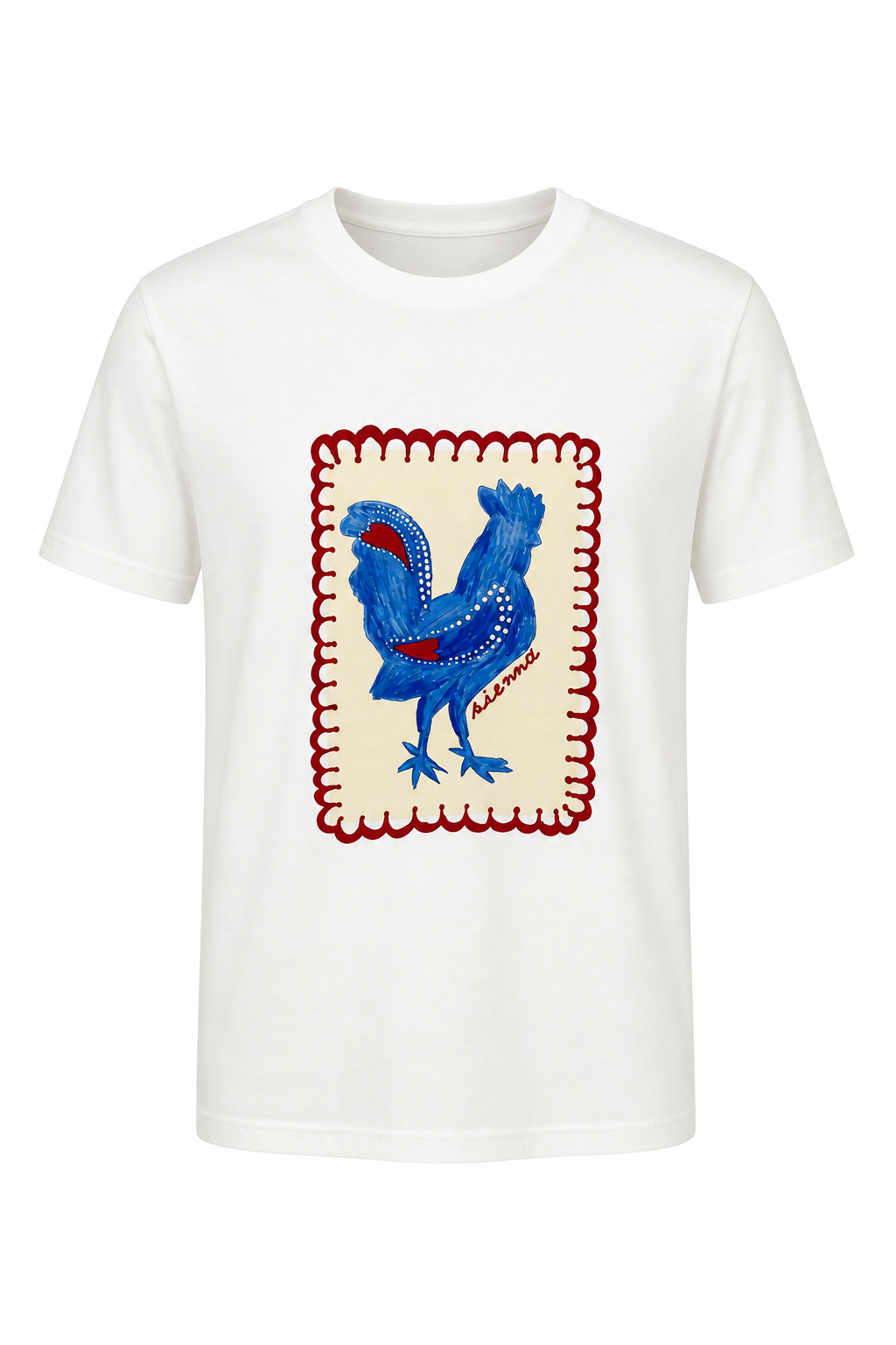 Mavi Horoz Beyaz Tshirt
