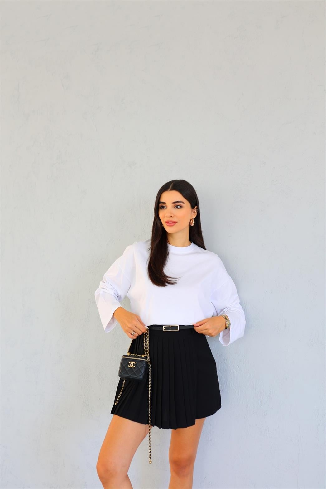 Mevsimlik Beyaz Basic Sweat