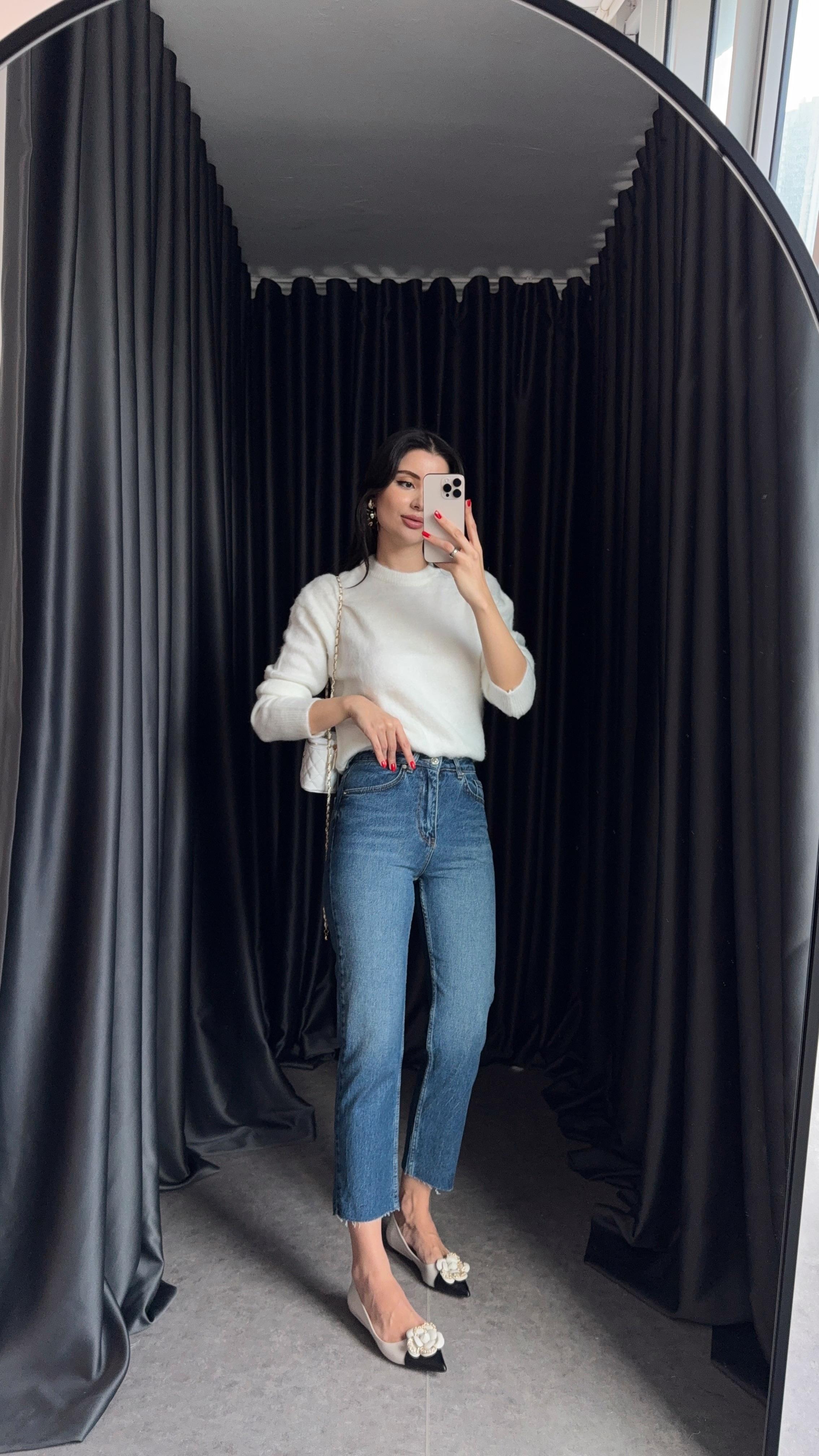 Orta Yıkama Boyfit Jean