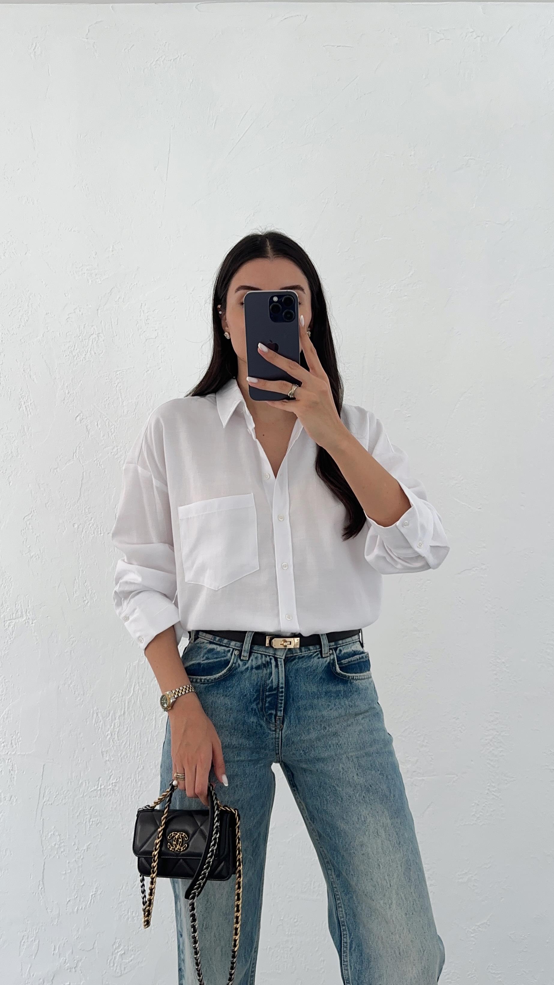 Pamuklu Beyaz Gömlek