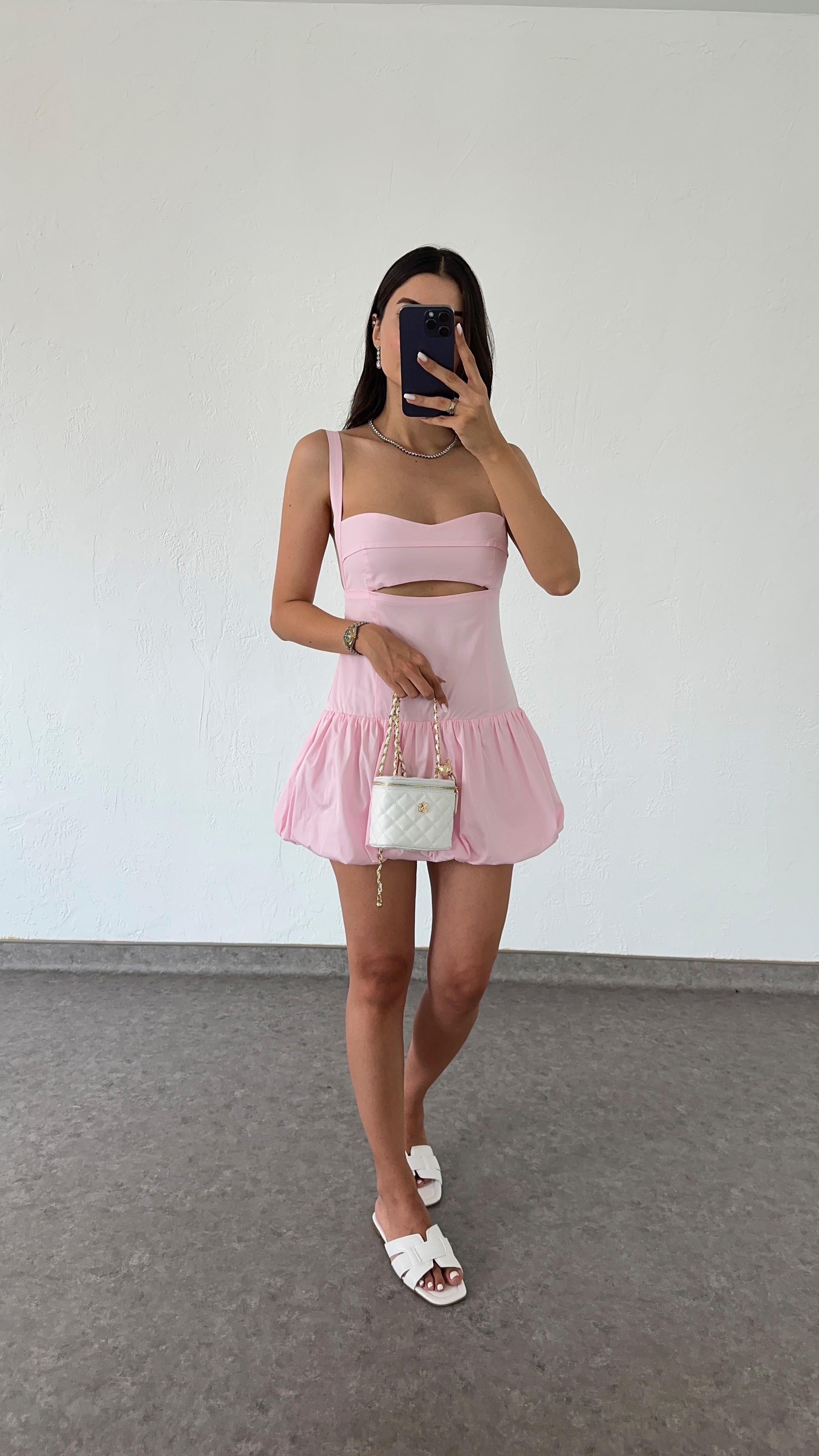 Pembe Balon Etek Elbise