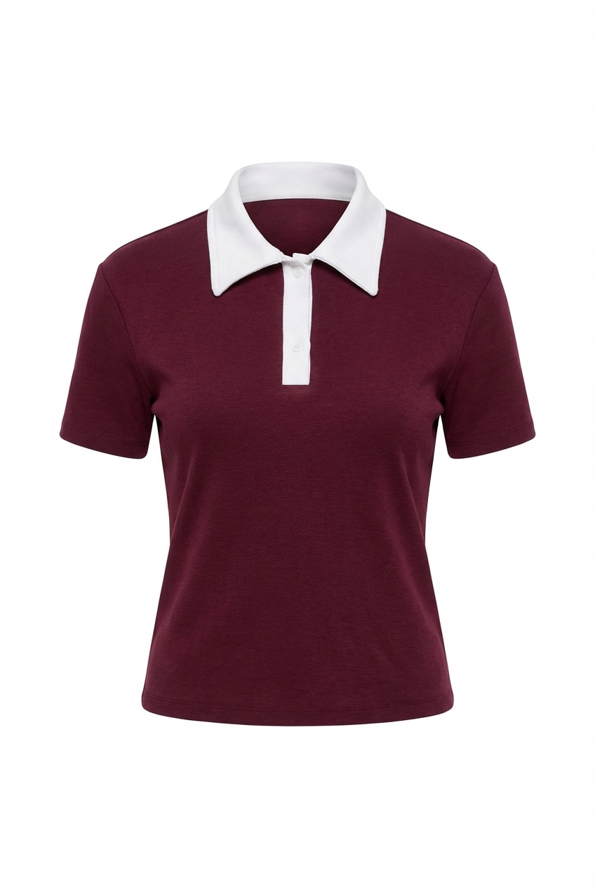 Polo Yaka Bordo Tshirt
