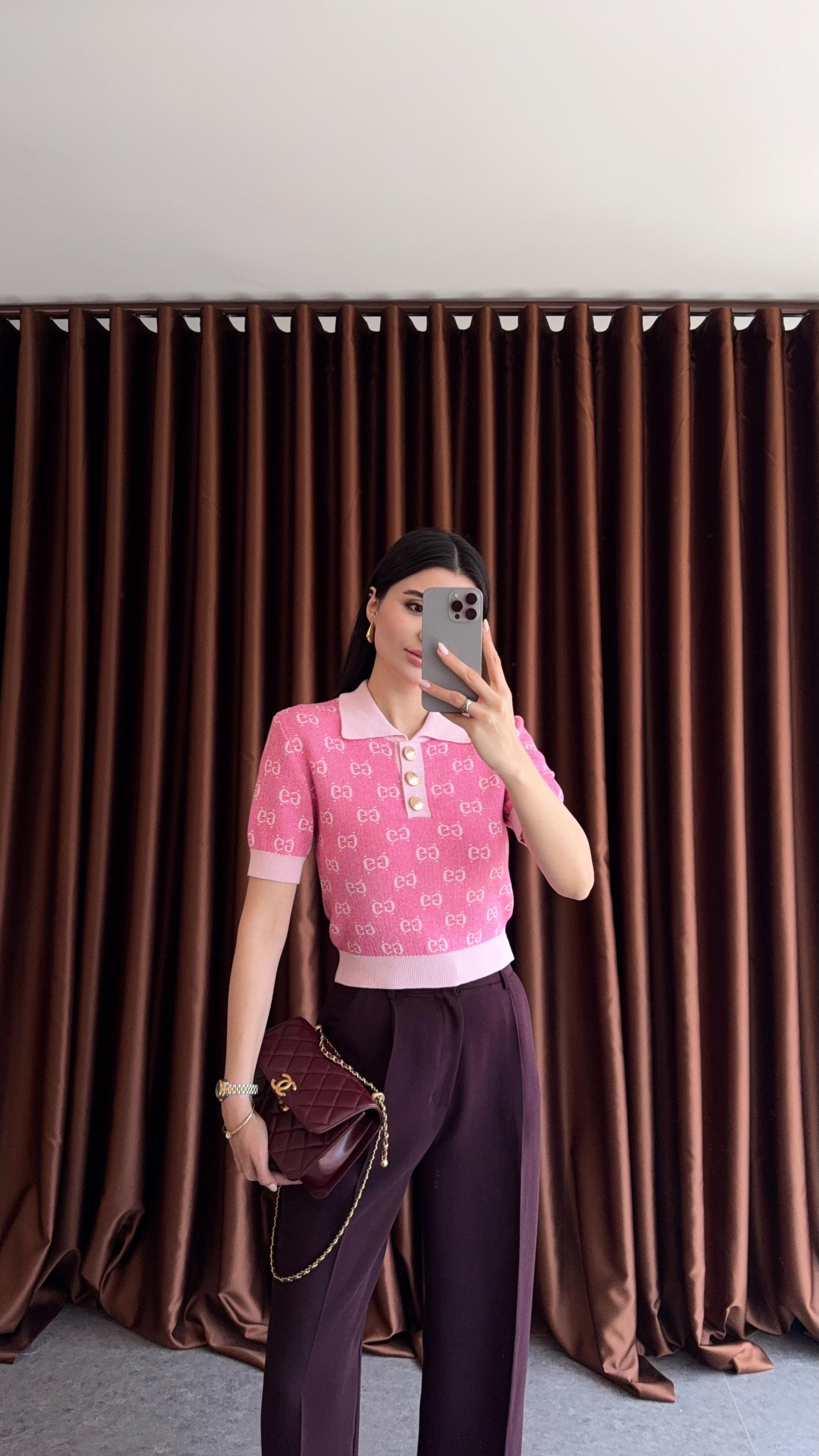 Polo Yaka Pembe Tshirt
