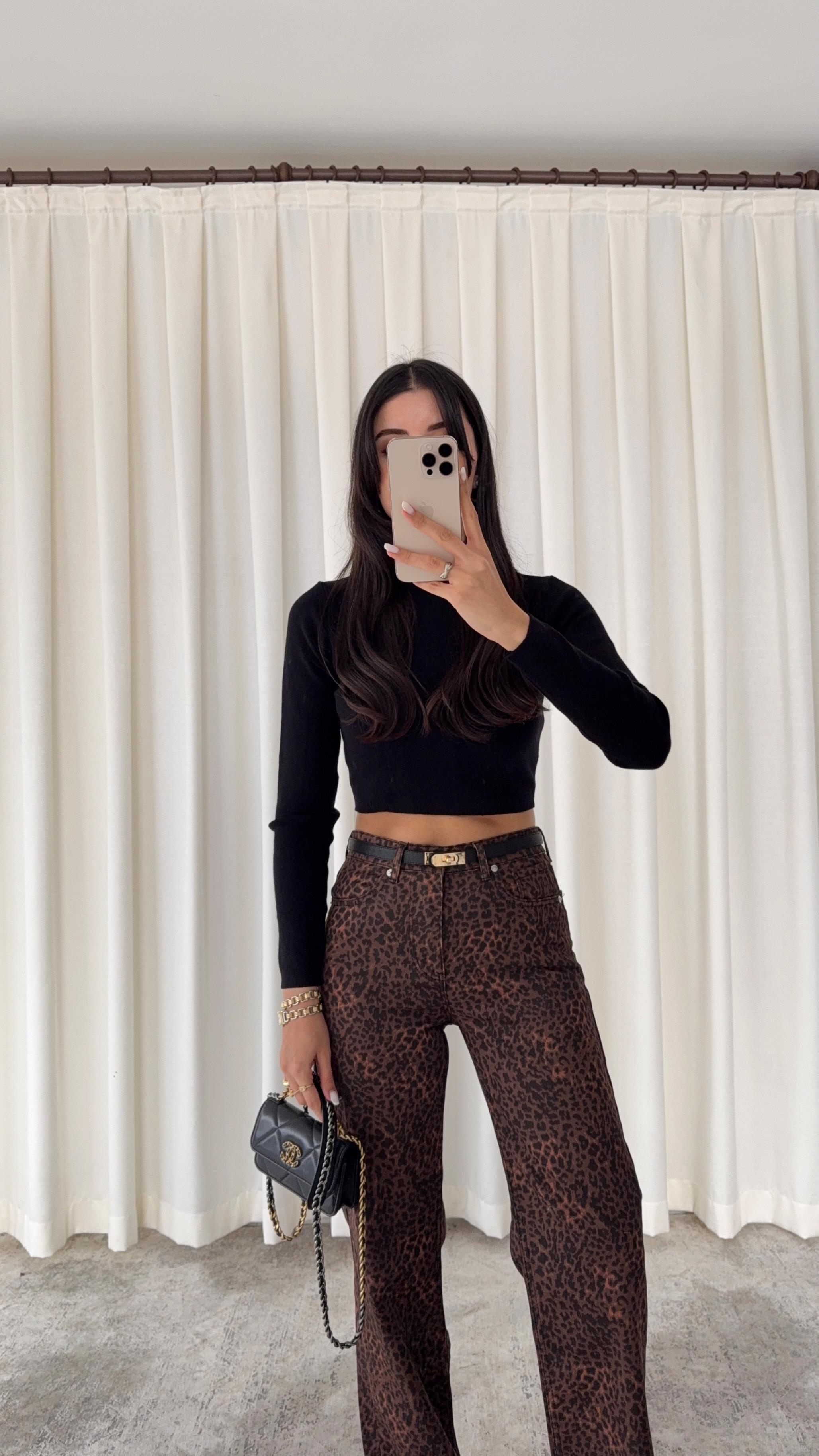 Premium Likralı Siyah Crop Triko