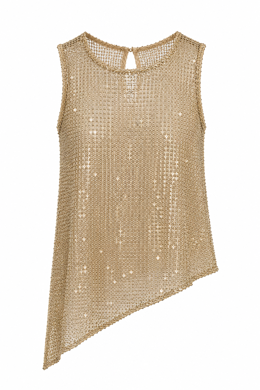 Pullu Asimetrik Gold Bluz