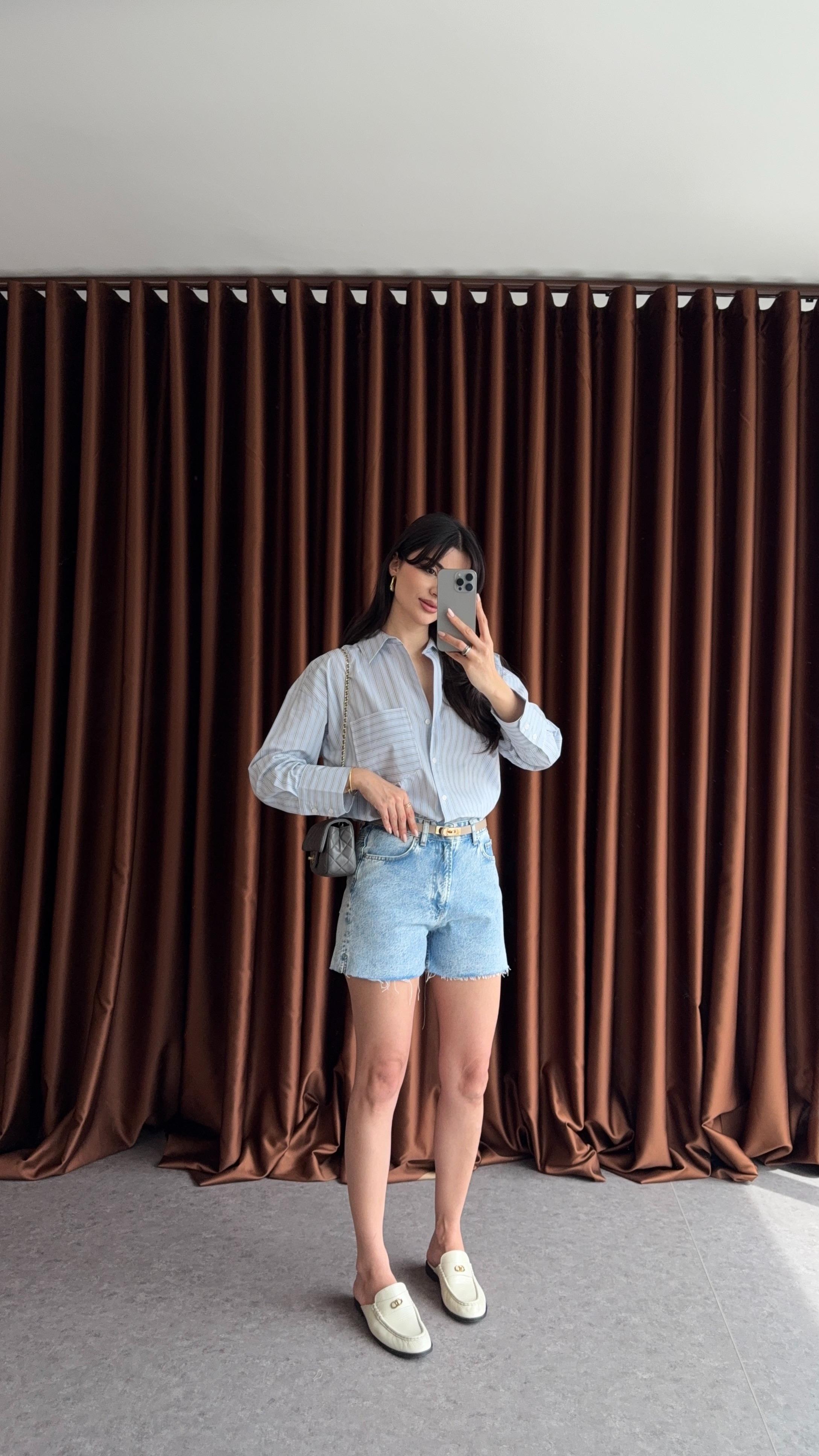 Şehir Boy Denim Mavi Şort