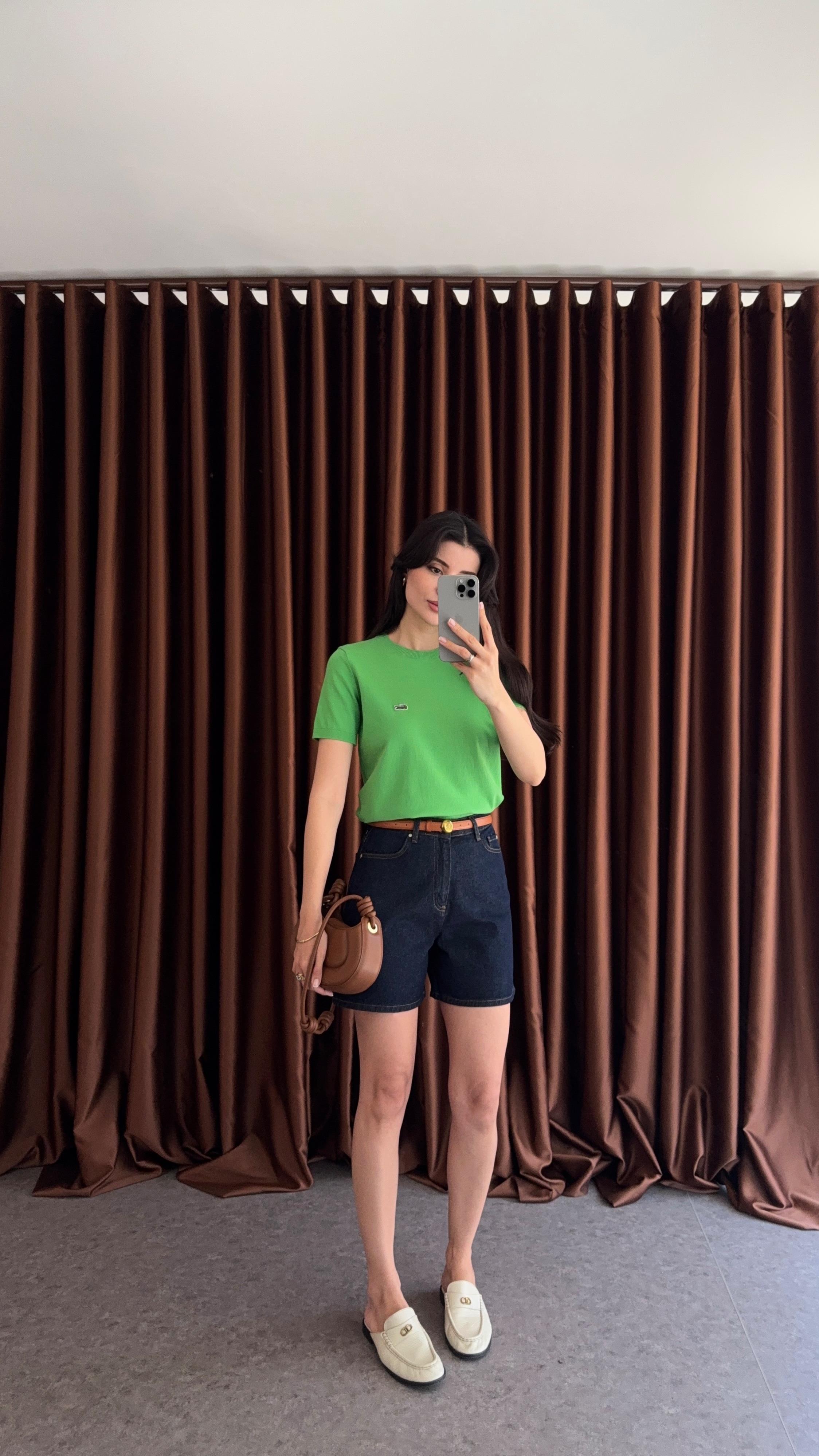 Şehir Boy Lacivert Denim Şort