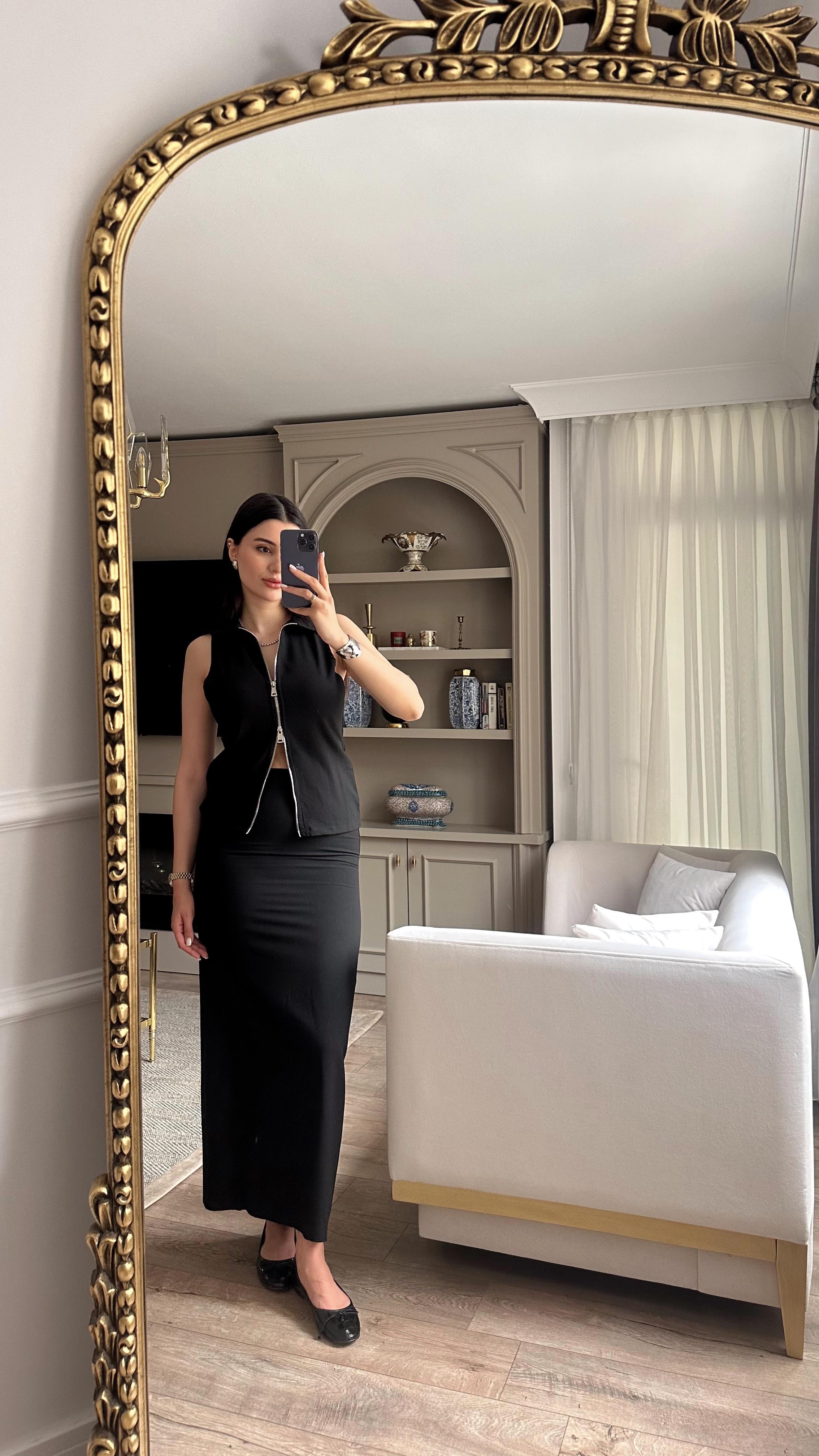 Siyah Maxi Kalem Etek