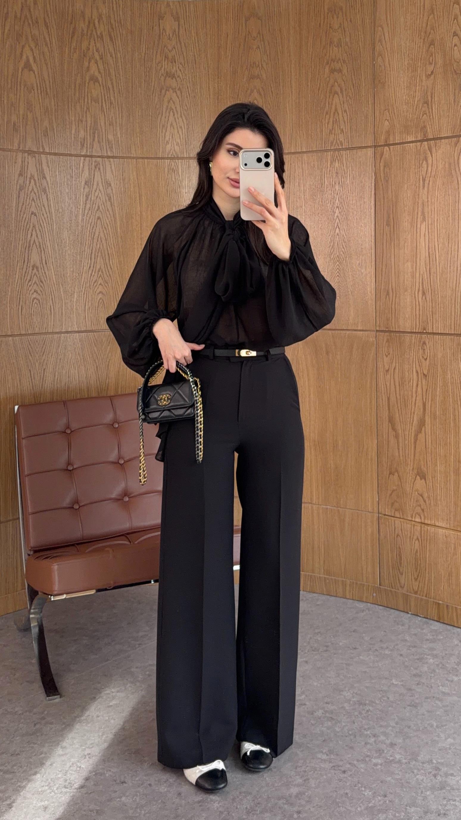 Siyah Palazzo Pantolon