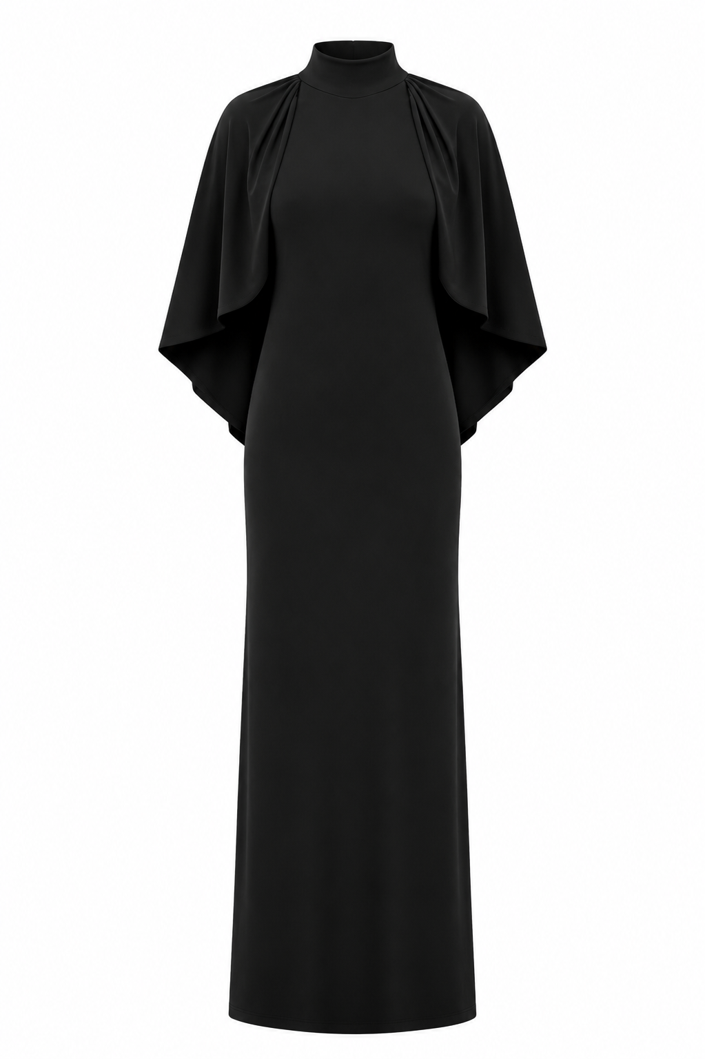Siyah Pelerinli Maxi Elbise