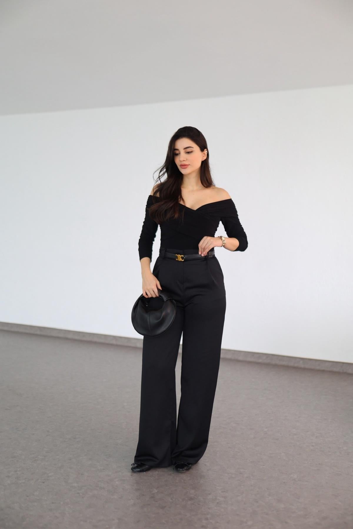 Siyah Premium Palazzo Pantolon