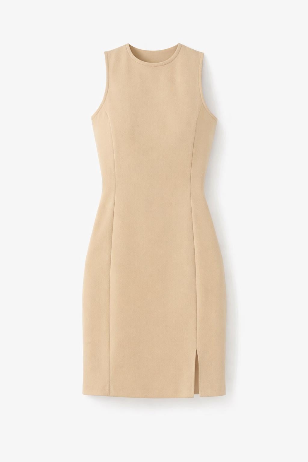 Slimfit Sütlü Kahve Elbise