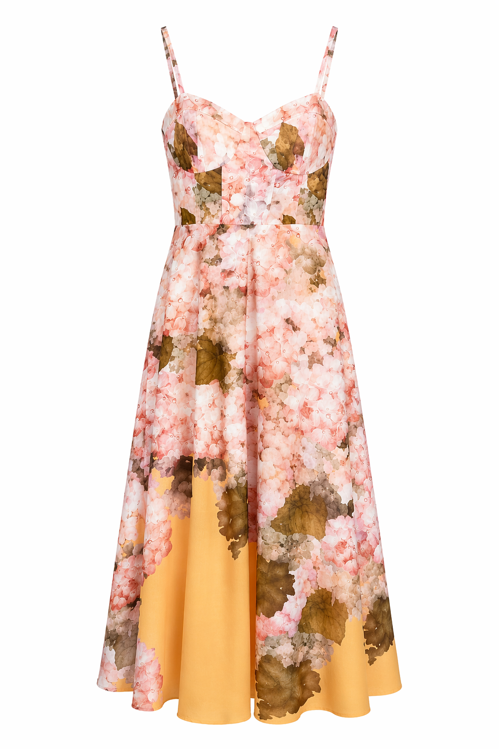 Soft Floral Desenli Bustiyer Form Elbise