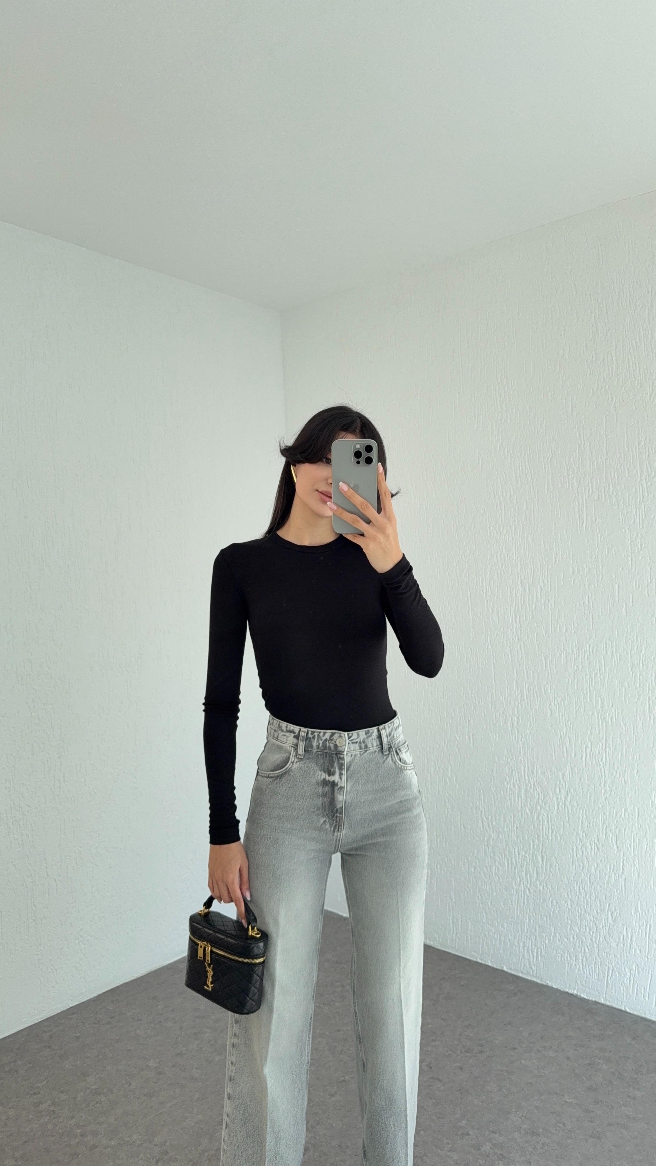 Soft Touch Basic Siyah Bluz