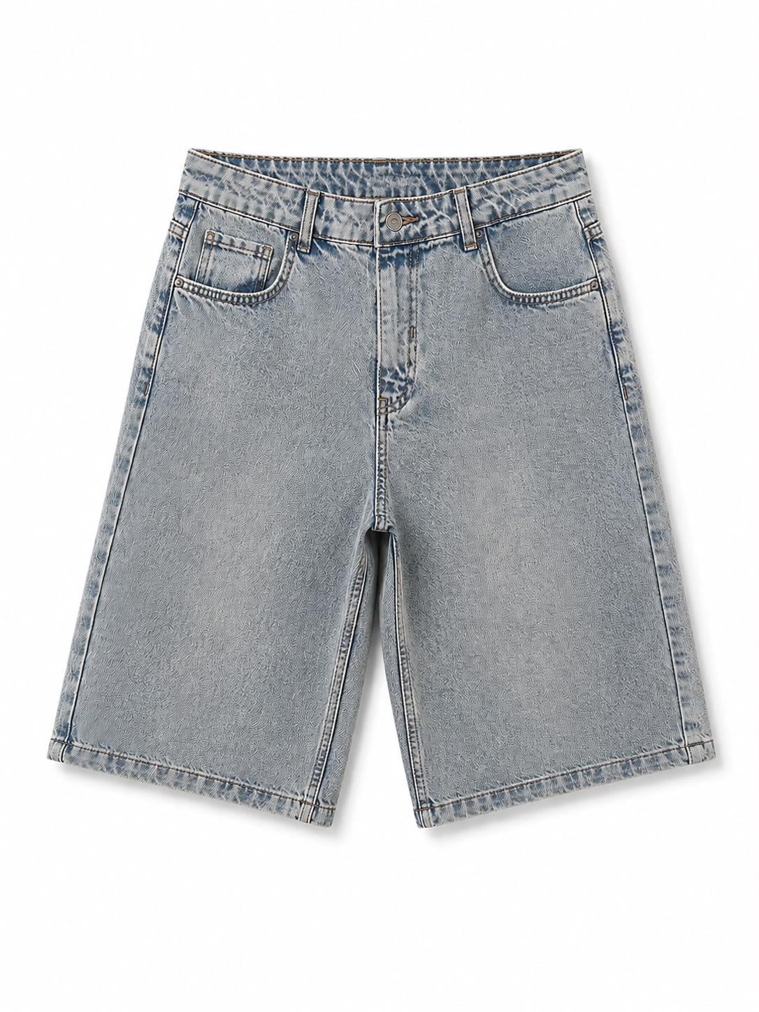 Soğuk Mavi Denim Şort