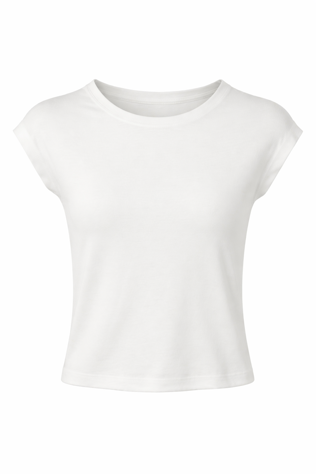 T Kol Basic Beyaz Crop