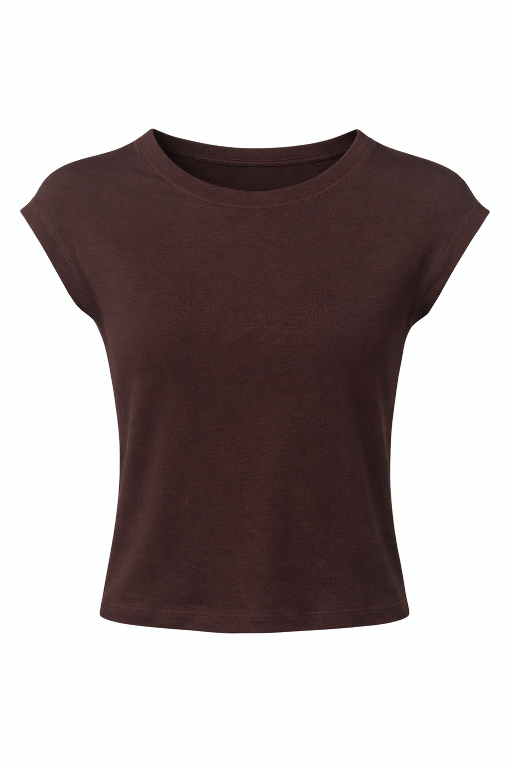 T Kol Basic Kahve Crop