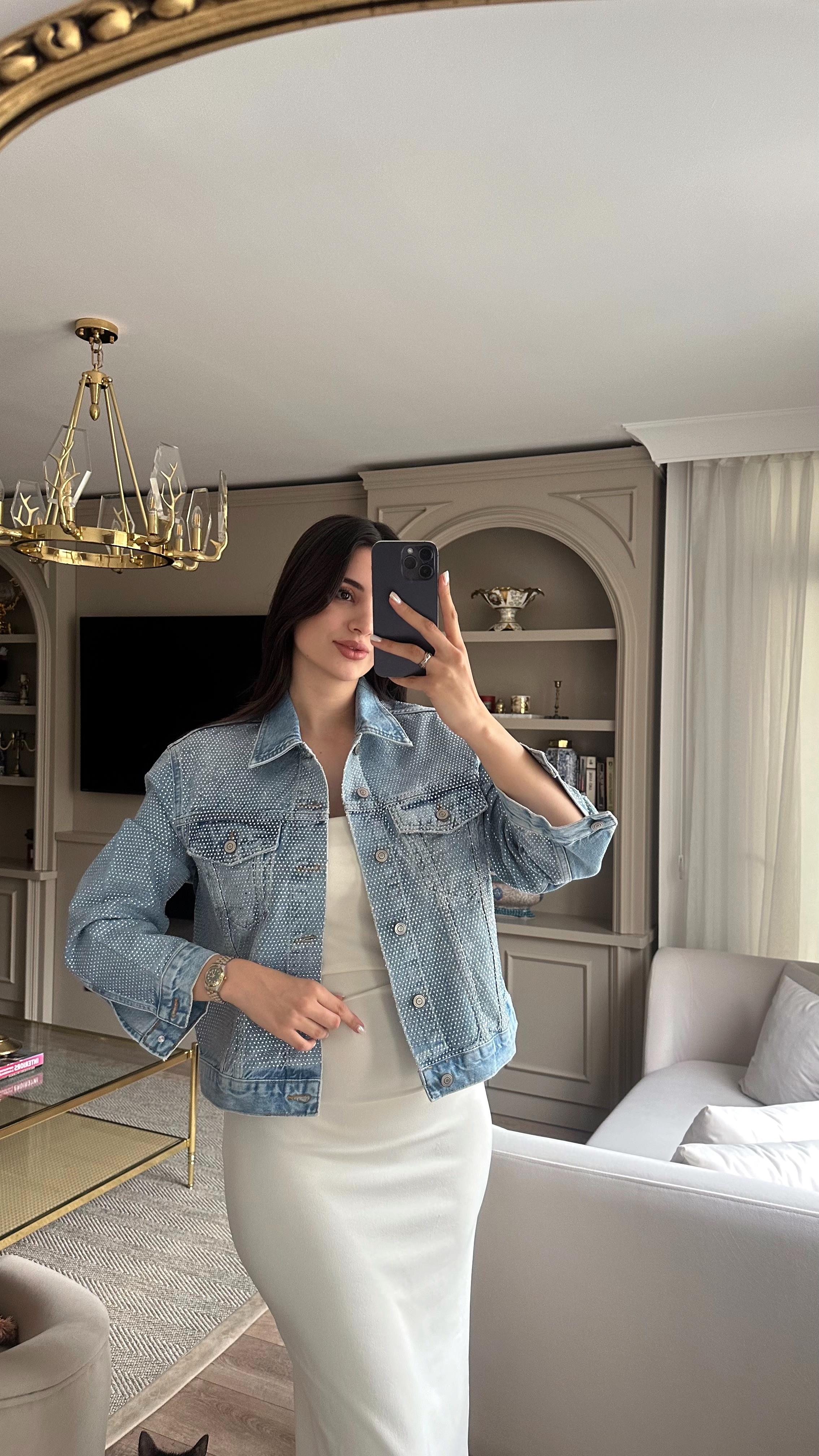 Taşlı Denim Ceket